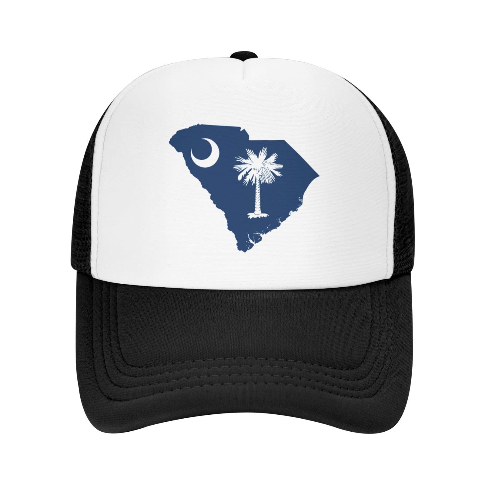 South Carolina Map Flag Mesh Back Adjustable Baseball Cap - Breathable Trucker Hat for Summer Outdoor Activities, Sports & Casual Wear