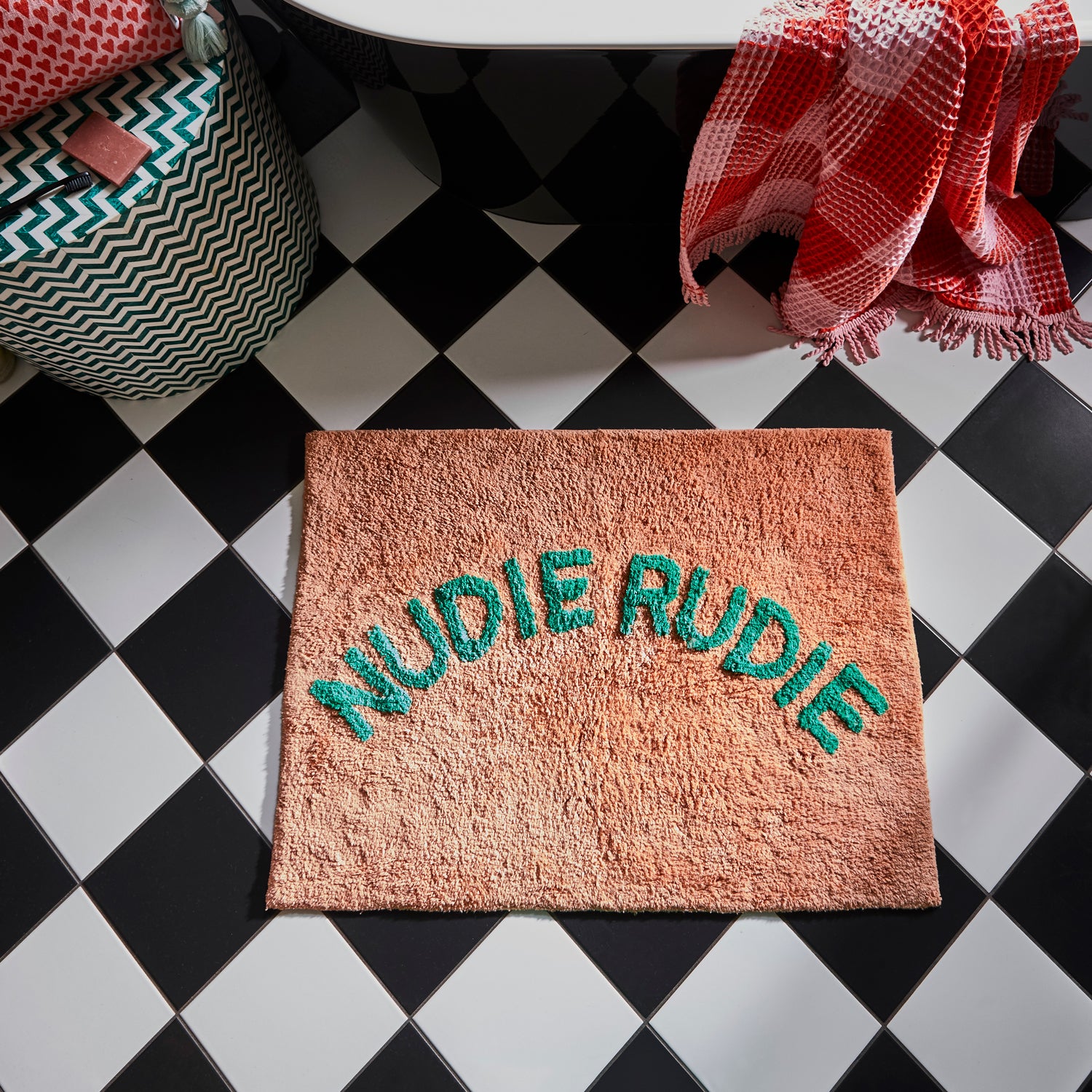 Tula Nudie Bath Mat - Soft Non-Slip Peach Bathroom Rug for Shower & Tub - Perfect for Modern Bathrooms, Spa-Like Retreats & Cozy Home Decor