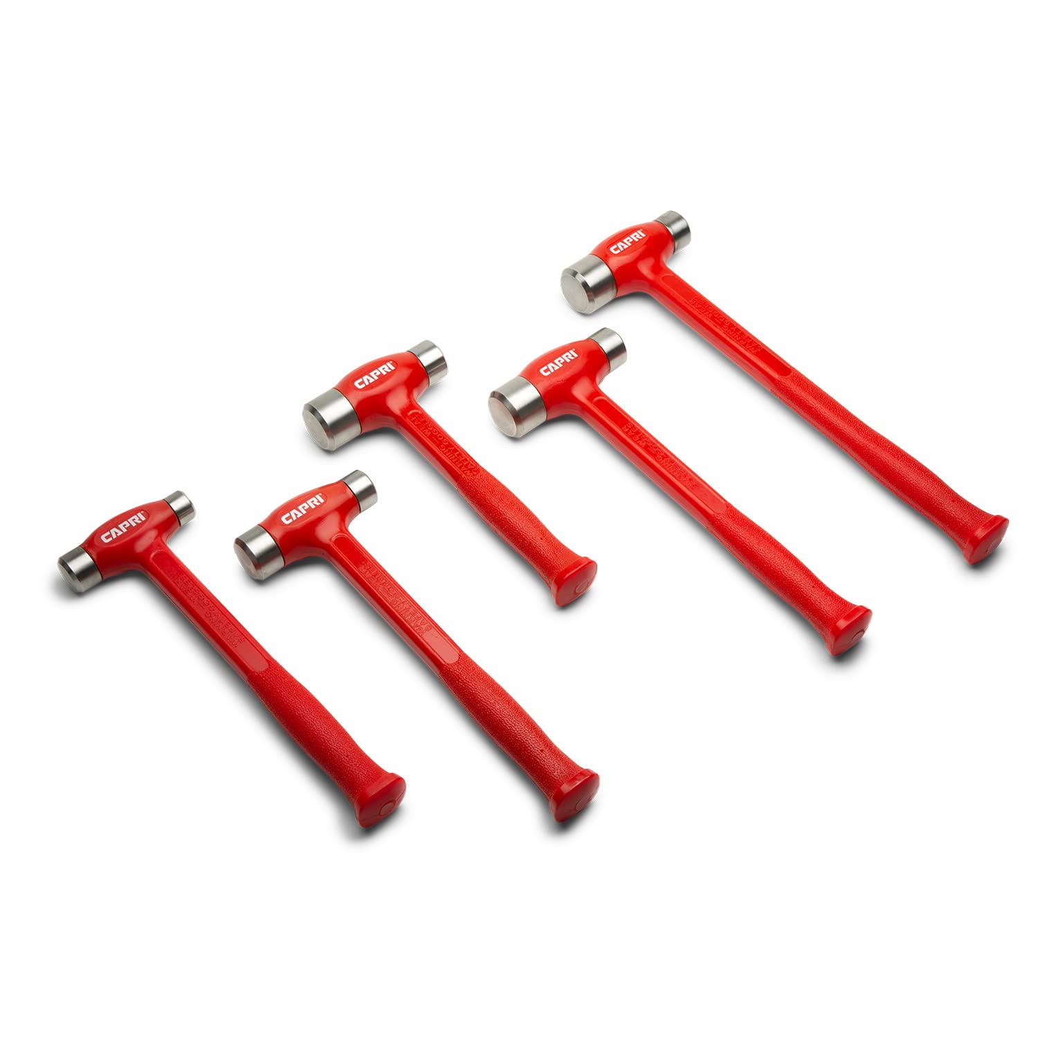 Capri Tools 5-Piece Dual Steel Faced Dead Blow Hammer Set - Made in USA - Perfect for Auto Repair, Construction & Woodworking Projects