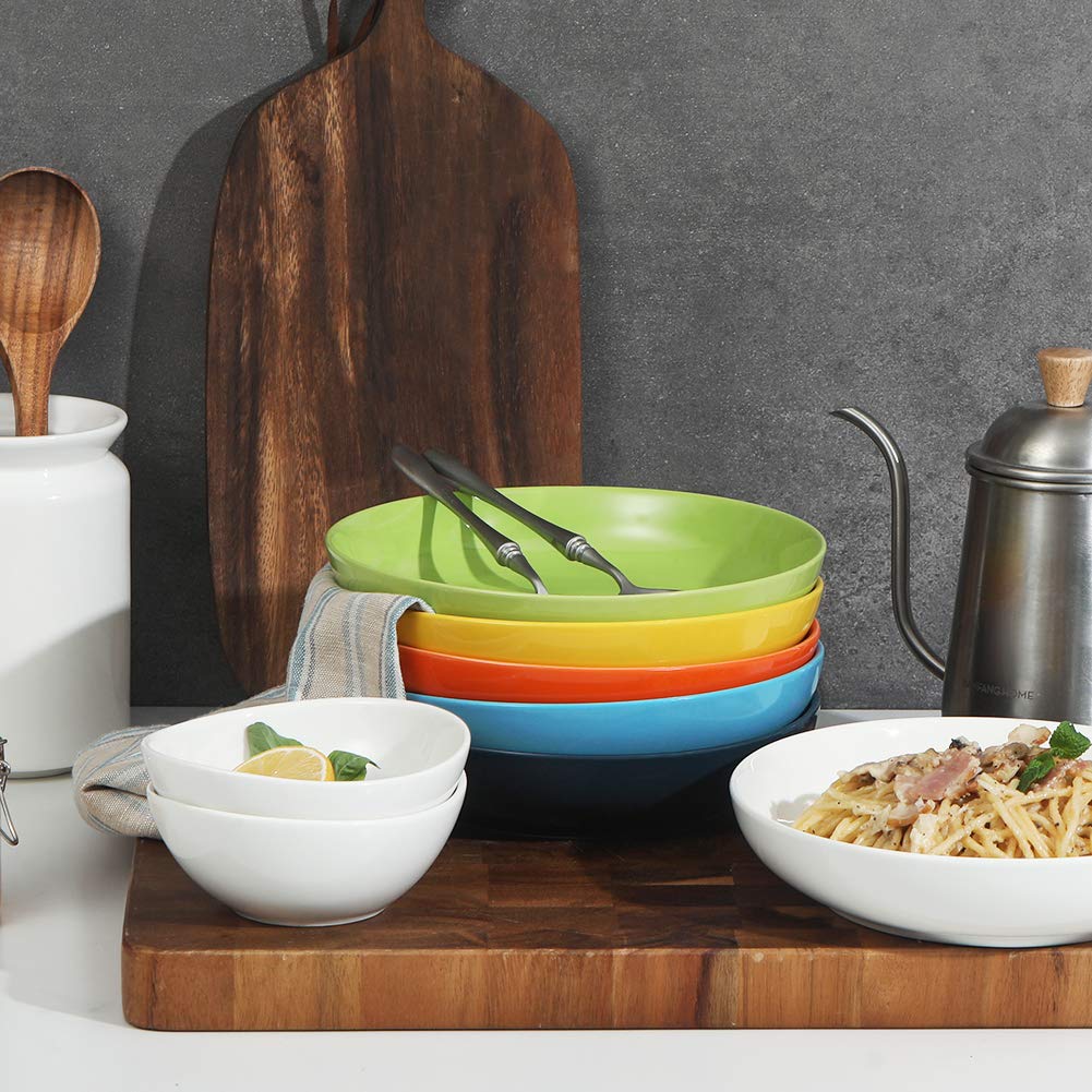 Sweejar 23oz Ceramic Pasta Bowls Set of 6 - Versatile Serving Bowls for Pasta, Salad, Soup, Cereal & Desserts - Microwave & Dishwasher Safe - Perfect for Family Dinners, Entertaining & Everyday Use