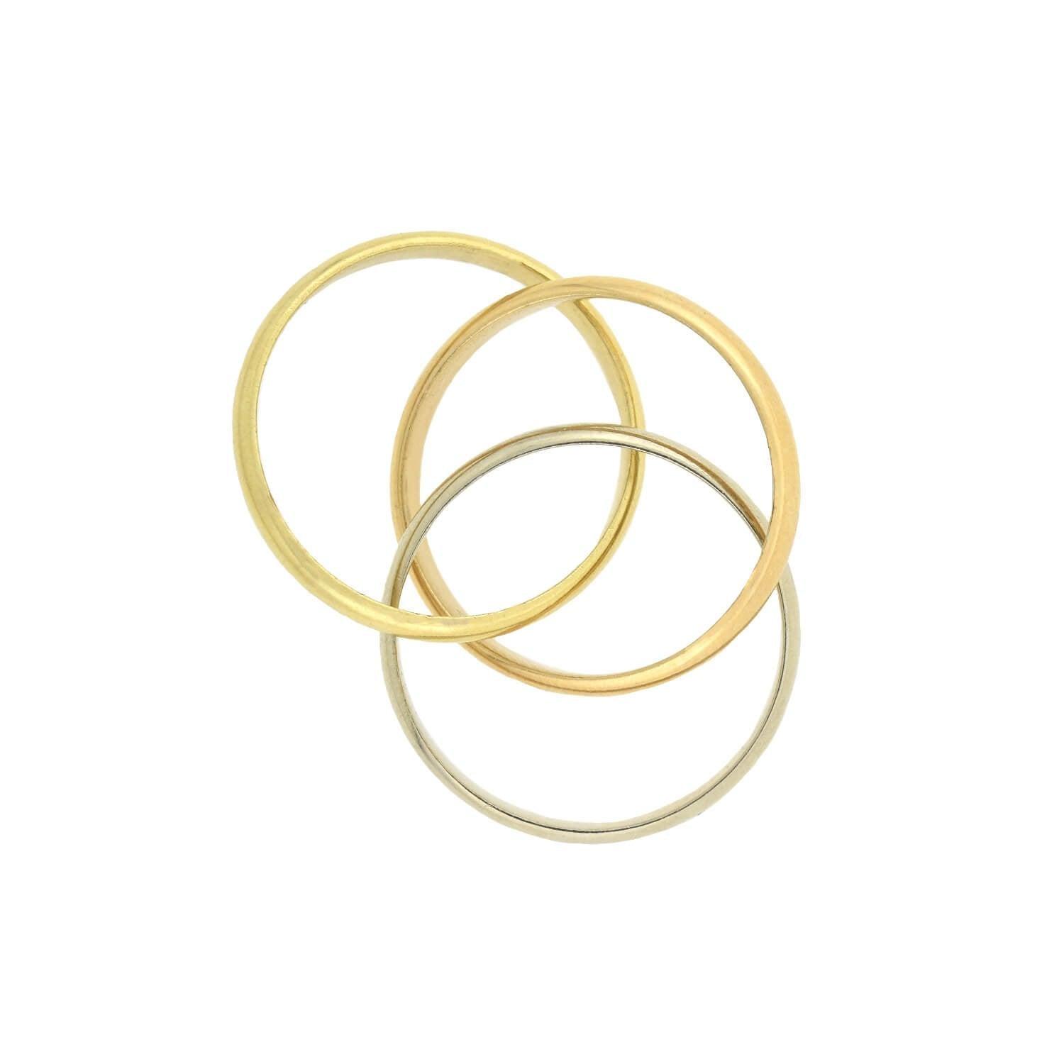 18kt Gold 3-Tone Trinity Roller Ring for Women - Elegant Stackable Jewelry for Everyday Wear, Anniversary Gifts & Special Occasions