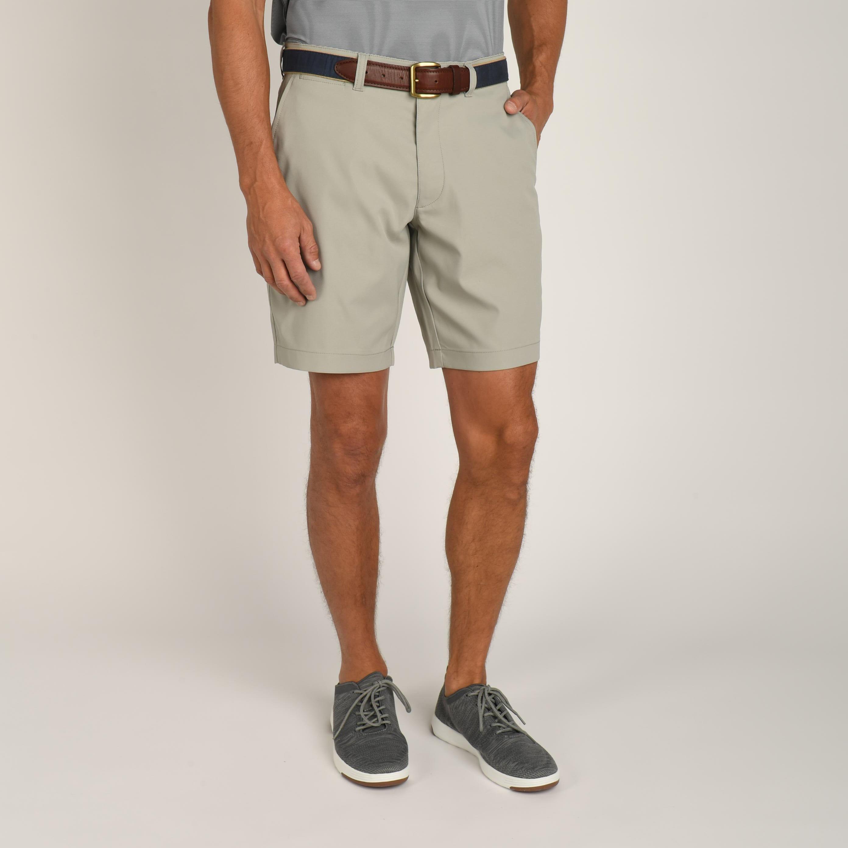 9 Long Drive Performance Shorts for Men - Grey - Comfortable Golf & Athletic Shorts for Running, Training & Casual Wear