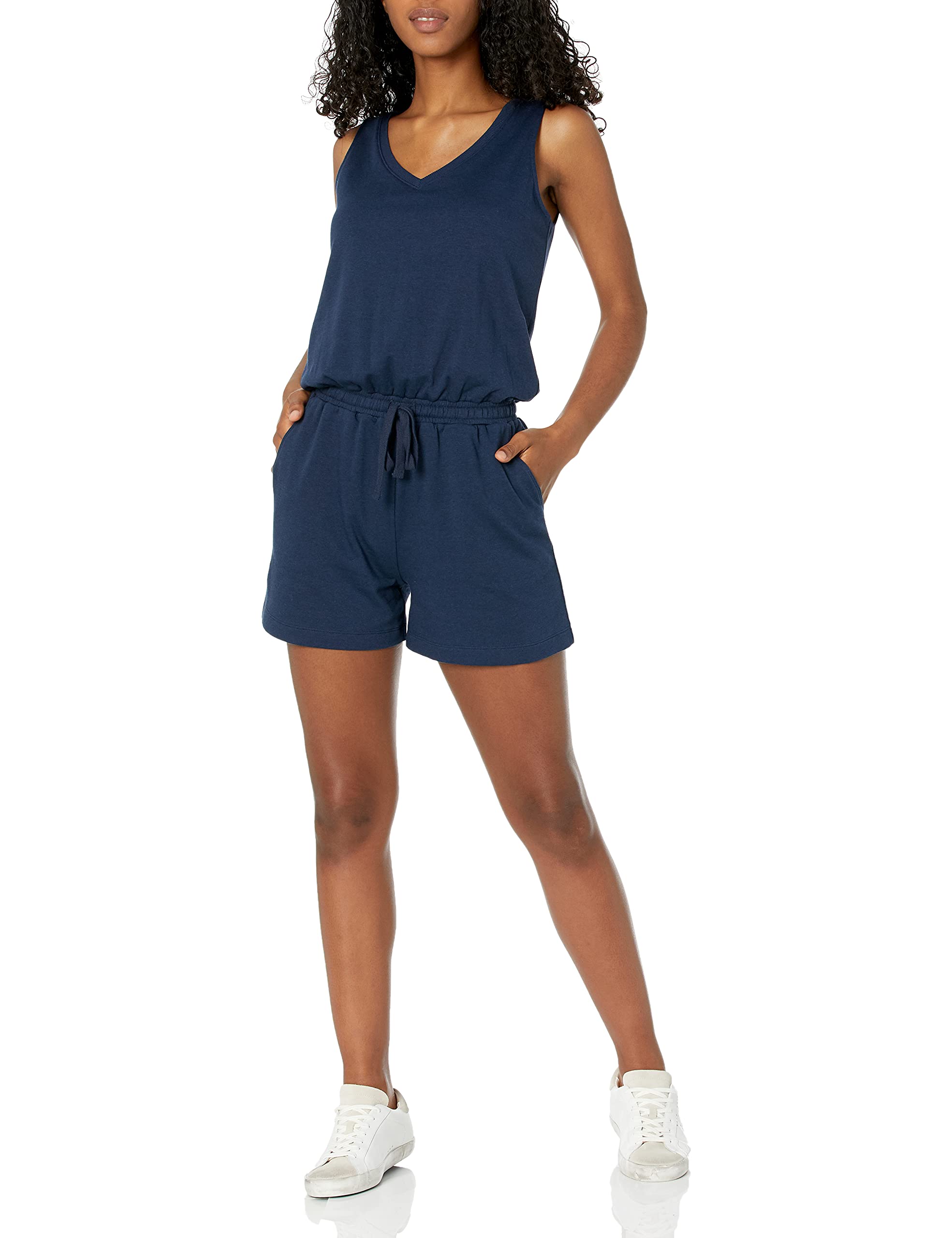 Amazon Essentials Women's Studio Terry Romper - Soft Lounge Wear for Women, Comfortable Sleepwear & Casual Outfit - Perfect for Home Relaxing, Yoga, and Weekend Errands