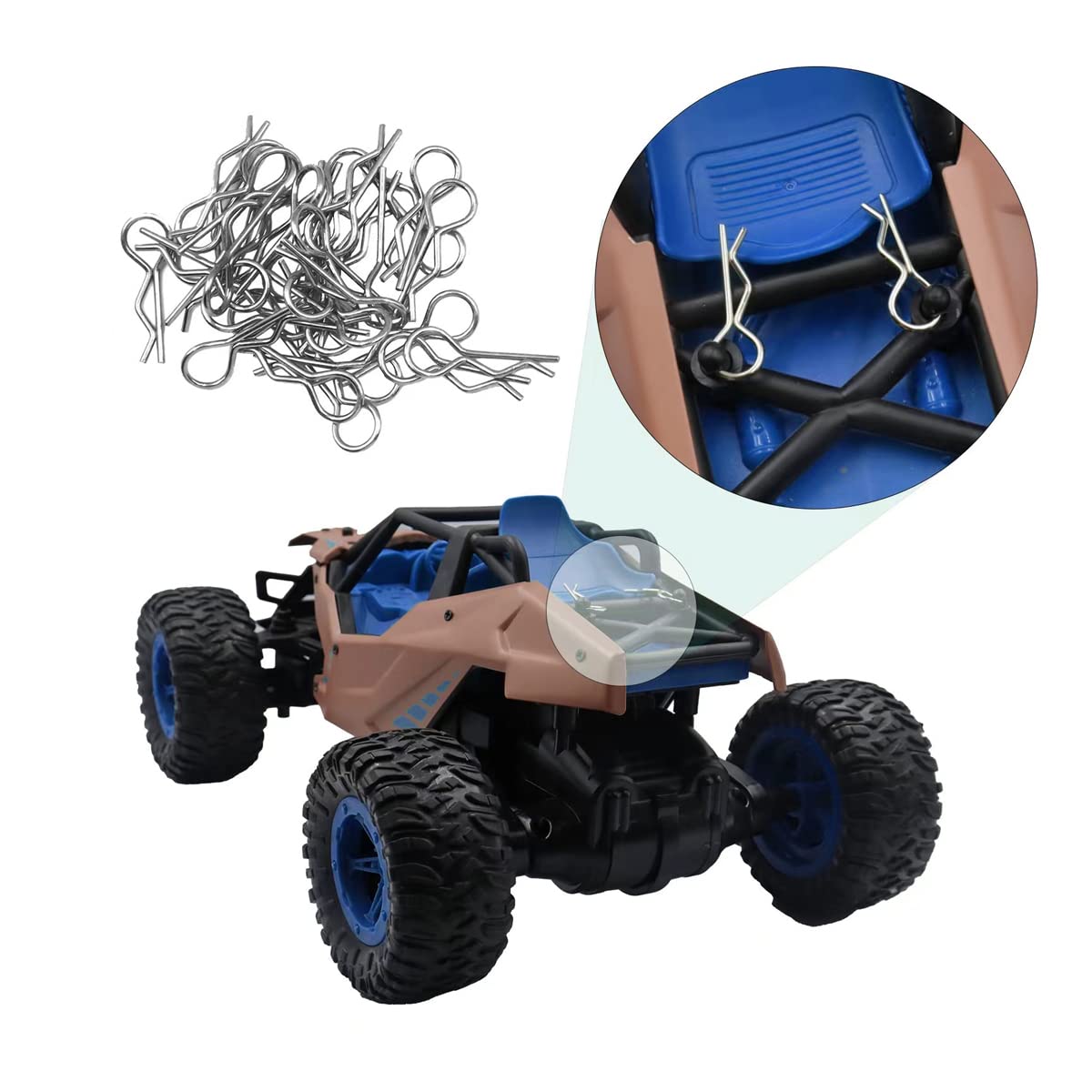180pcs Universal RC Body Clips - Heavy Duty Stainless Steel R Clips for 1/8 1/10 1/12 Scale RC Cars - Compatible with Traxxas, Redcat, HPI, Himoto, HSP, Exceed - Perfect for RC Truck, Buggy & Shell Replacement (Great for Off-Road Racing & Maintenance)