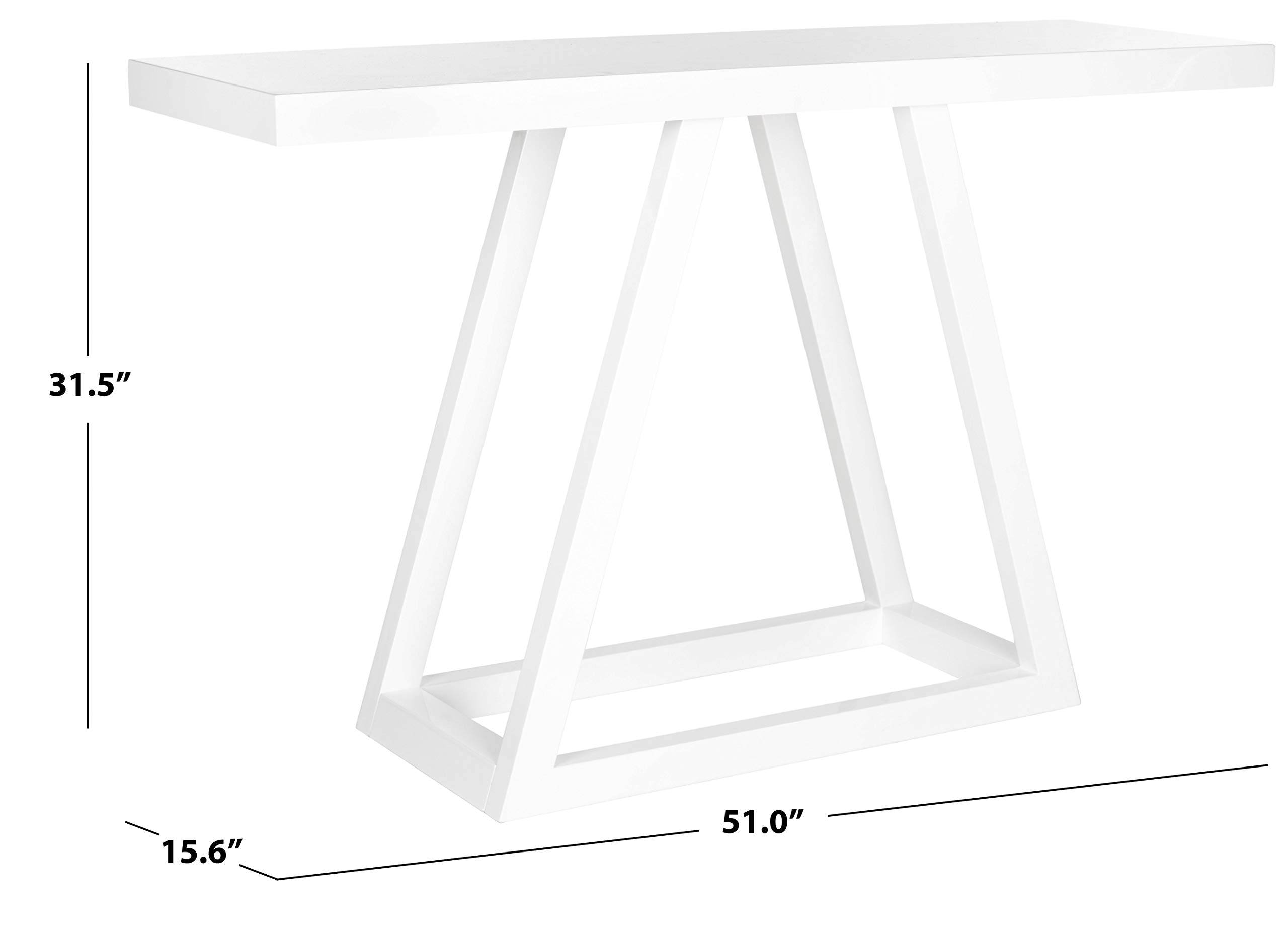 Safavieh Home Collection Sutton White Console Table - Modern Entryway & Hallway Furniture for Stylish Home Decor