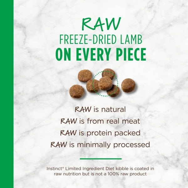 Instinct Limited Ingredient Diet Real Lamb Recipe Dry Dog Food - 20lb Bag for Sensitive Stomach & Allergies | Perfect for Adult Dogs with Food Sensitivities