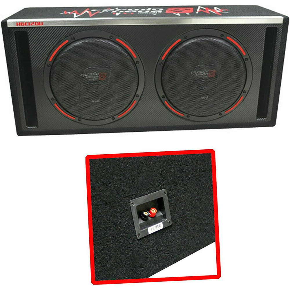Cerwin Vega H6E12DV 2400W Max (500W RMS) HED Series Dual Size Vented Subwoofer Enclosure - High Power Car Audio Bass Speaker for Trucks, SUVs & Home Theater Systems