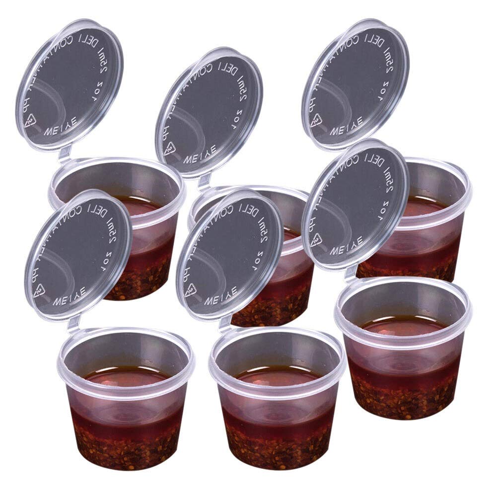 50-Piece 40ml Transparent Plastic Spice Bottles Set - Disposable Sauce Cups, Sugar & Ketchup Containers for Food Storage, Salad Dressing Boxes - Perfect for Restaurants, Catering & Home Kitchen Organization