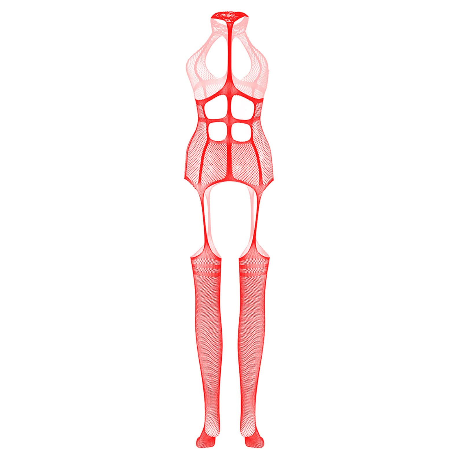 Sexy Fishnet Lingerie Bodysuit for Women - Sheer Cut Out Crotchless Bodystocking | Perfect for Boudoir, Role Play & Intimate Moments