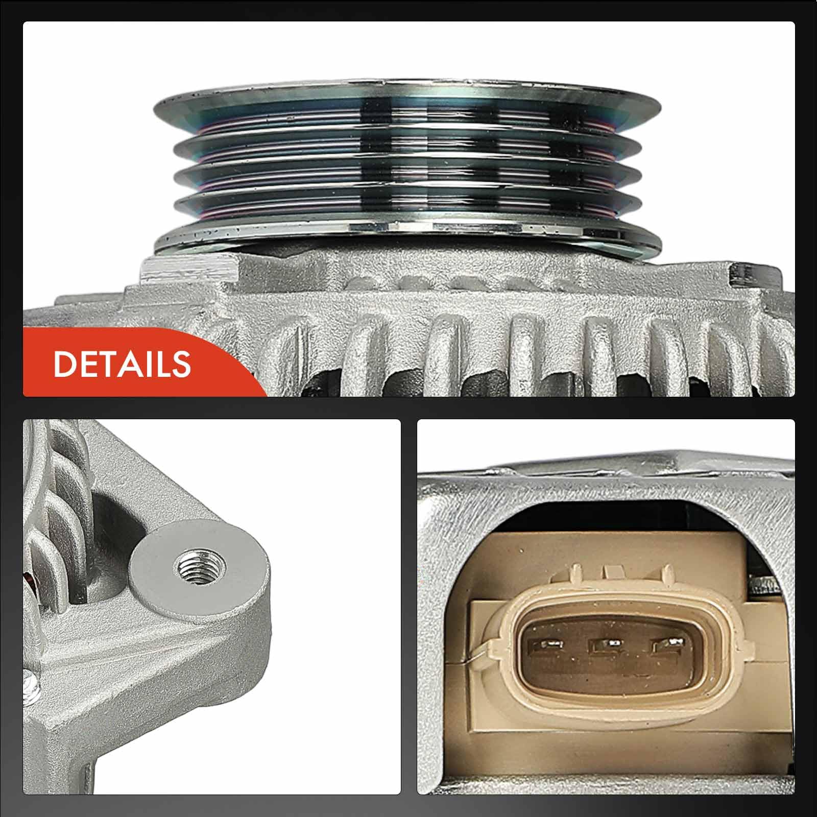 Premium Alternator for Toyota Echo 2000-2005 & Scion xA 2004-2006 - 1.5L 12V 90A 4-Groove Pulley Clockwise - Direct Replacement for #2706021020, 2706021140 - Perfect for Engine Performance & Electrical System Maintenance