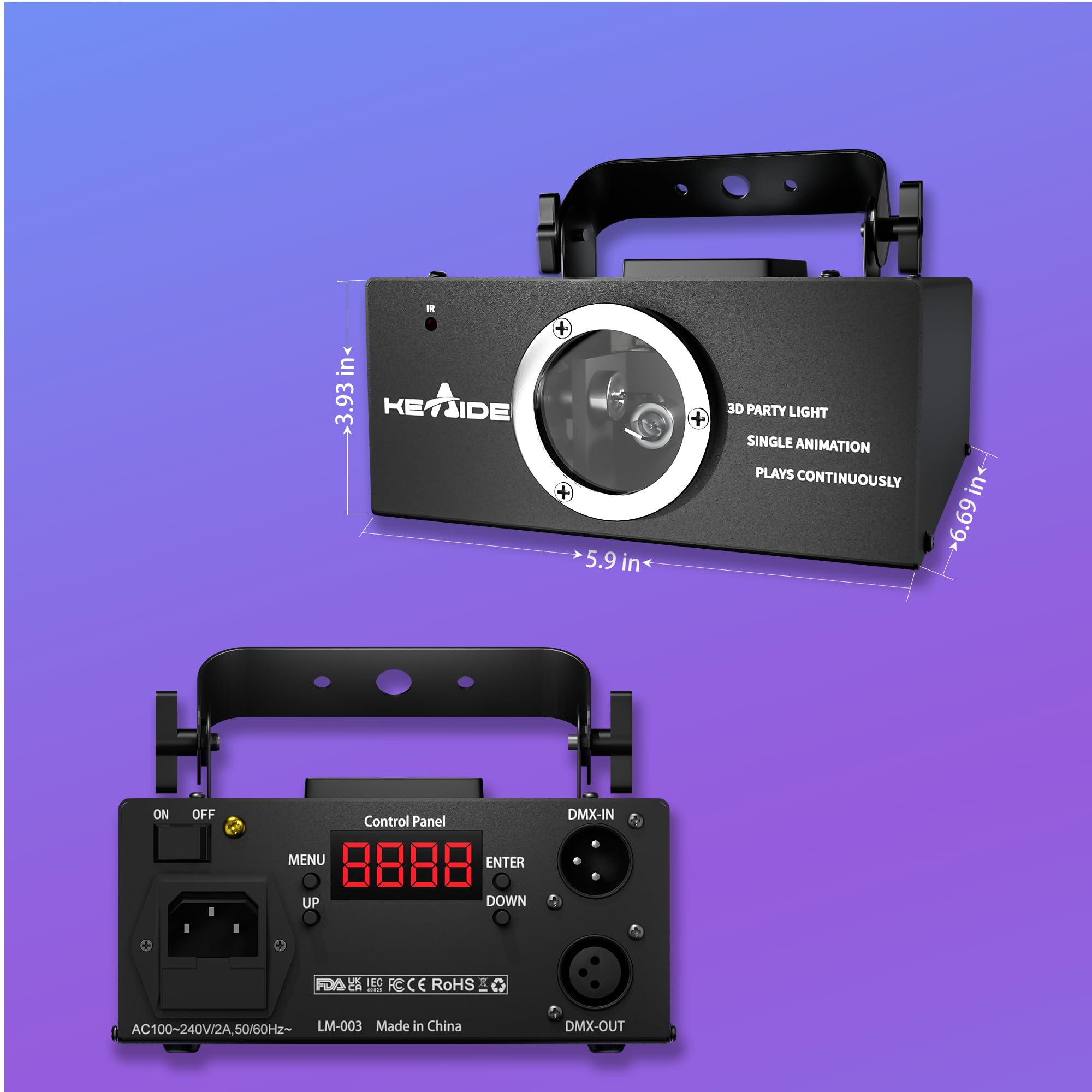 Professional 3D Animation Laser Light Show with Sound Activation & DMX512 - RGB Beam Effect DJ Party Lights for Indoor Events (Bars, Nightclubs, Weddings, Halloween & Christmas Celebrations)