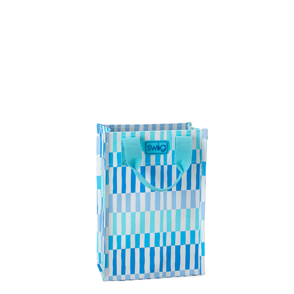 Eco-Friendly Glacier Stripe Reusable Gift Bag - Large Size for Birthday, Christmas & Party Presents - Sustainable Fabric Gift Wrapping Solution