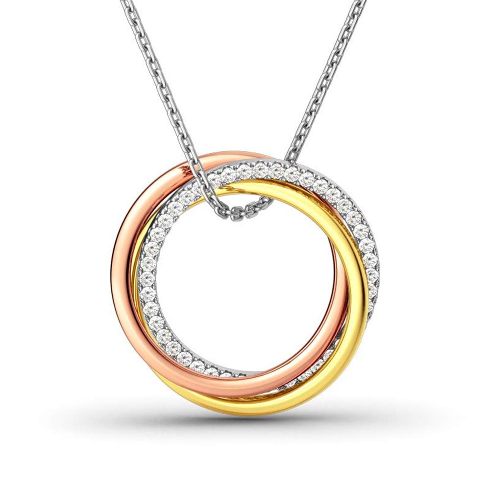 Jeulia Be Together Loops Necklace - Sterling Silver Couple Promise Necklace for Women, Romantic Anniversary & Engagement Gift with Jewelry Box (Perfect for Valentine's Day, Weddings & Special Occasions)