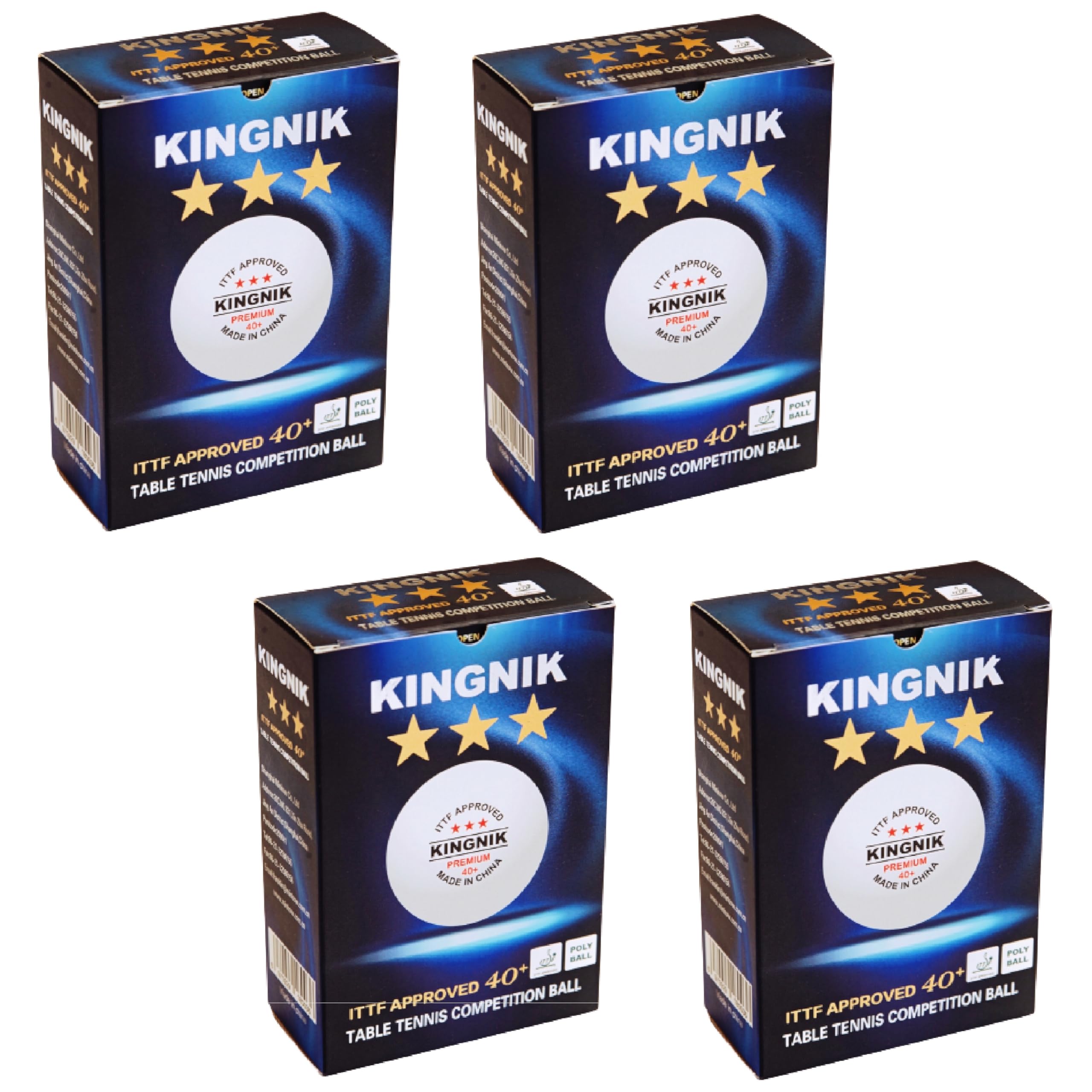KINGNIK Premium 40+ 3-Star ITTF Approved Table Tennis Balls - Official Competition Ping Pong Balls for Tournaments & Training - Perfect for Home, Club, and Professional Play