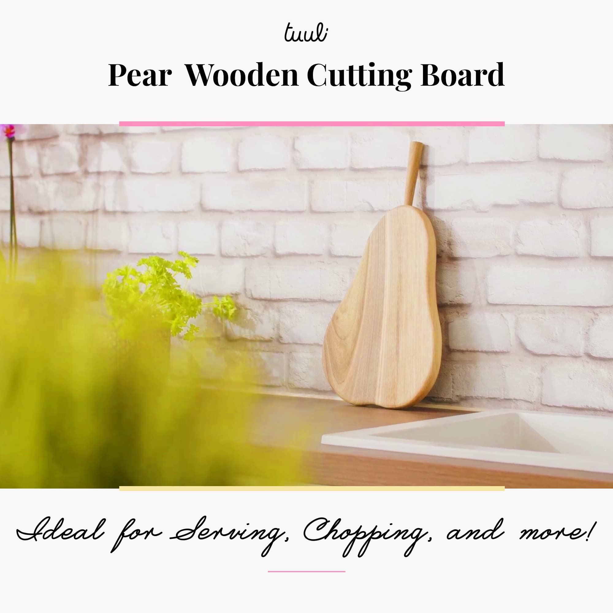 Premium Handmade Walnut Wood Cutting Board - Solid Dark Wood Chopping Board for Kitchen, Serving & Food Prep (Pear Shaped) - Perfect for Cheese Platters, Charcuterie & Gourmet Meal Presentation