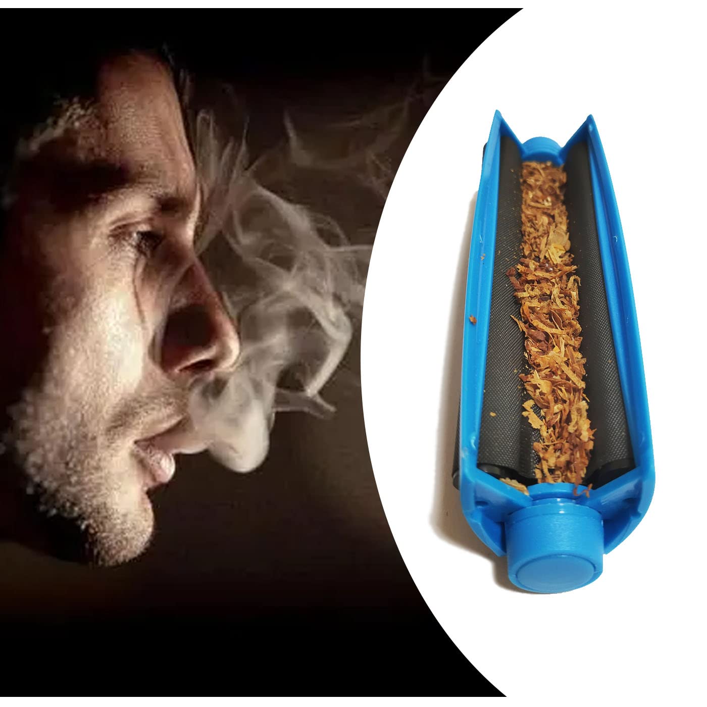 VOVCIG Manual Cigarette Rolling Machine - 78MM Plastic Tobacco Roller for Perfect Handmade Cigarettes (Blue) | Ideal for DIY Smokers, Travel & Home Use