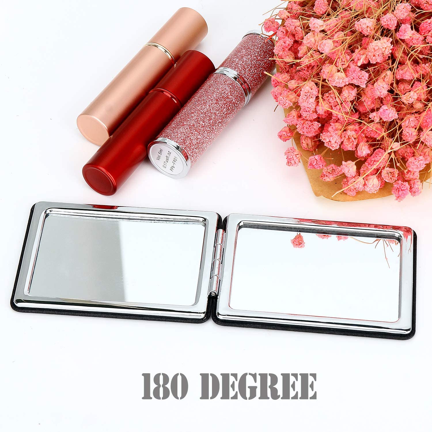 Kshavi Mini Cute Rectangular Pocket Mirror - Portable Travel Makeup Mirror for Women, Girls | Perfect for Outdoor, Travel, Purse & Vanity Use