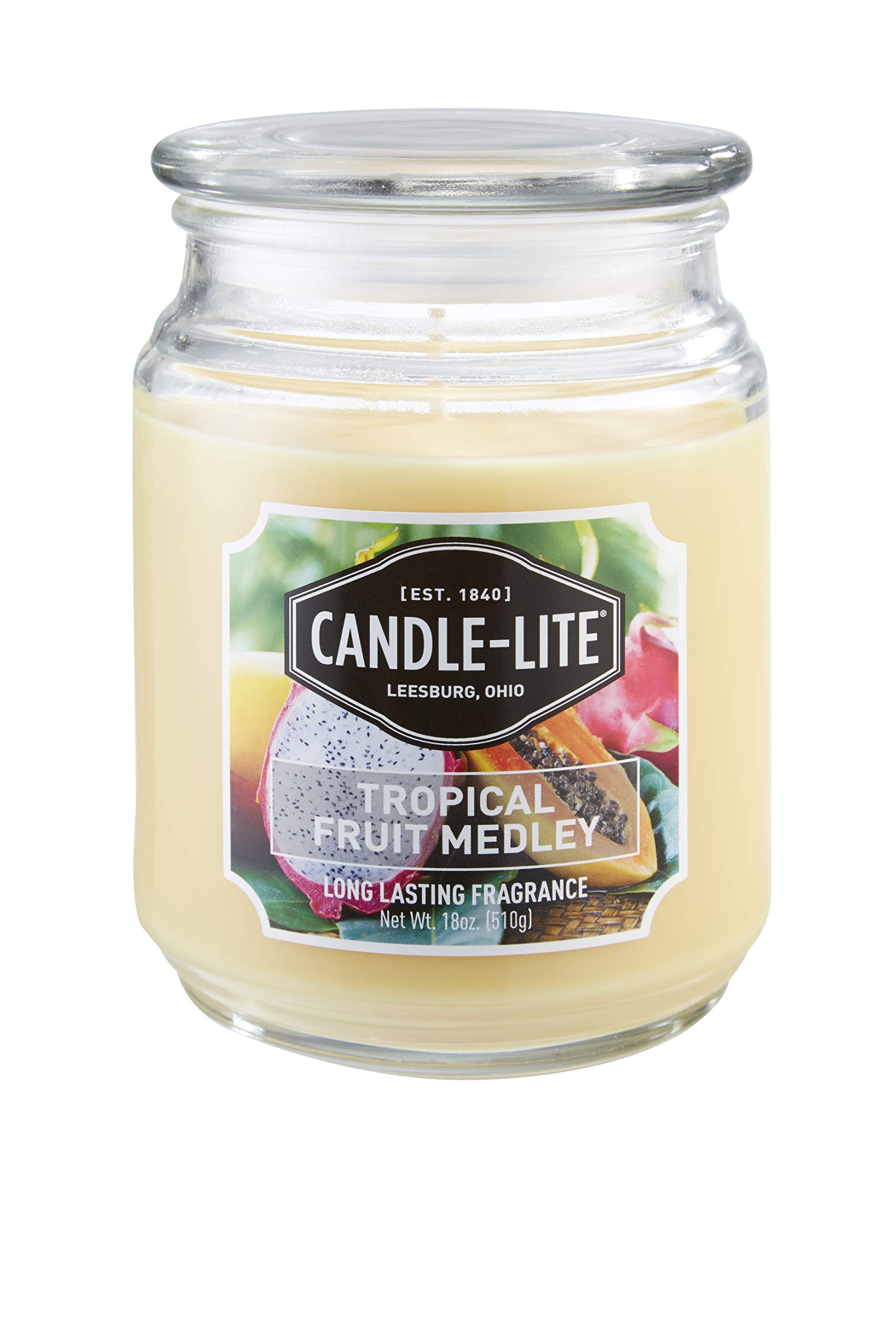 Premium Candle-Lite Scented Candle - 18oz Tropical Fruit Medley Aromatherapy Candle with Single Wick, Yellow Home Decor | Perfect for Relaxation, Spa Nights & Creating Cozy Atmosphere