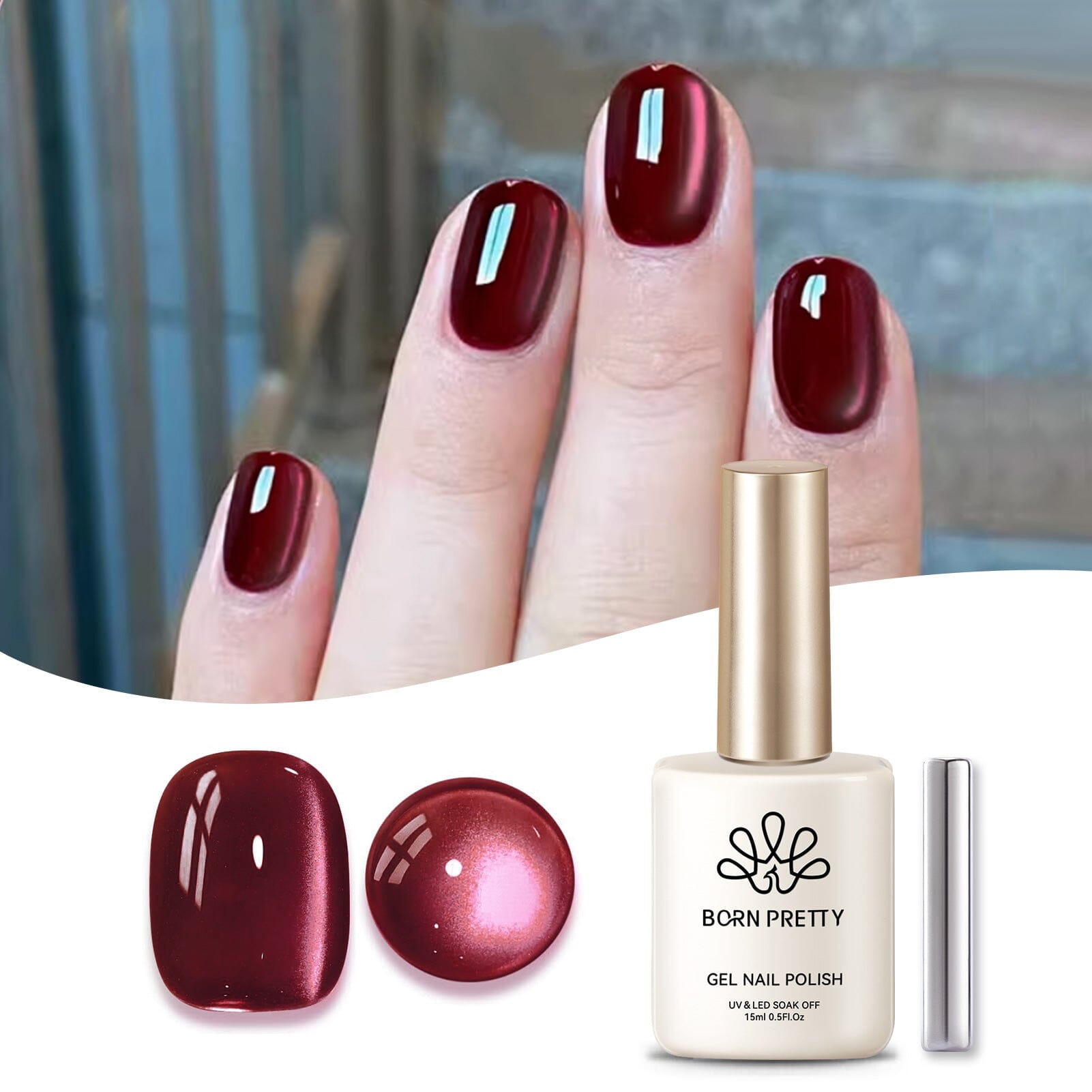Red Water Light Cat Magnetic Gel Polish AW05 15ml - Long Lasting Nail Polish for Salon & Home Manicure - Perfect for Nail Art, Special Occasions & Gift Giving