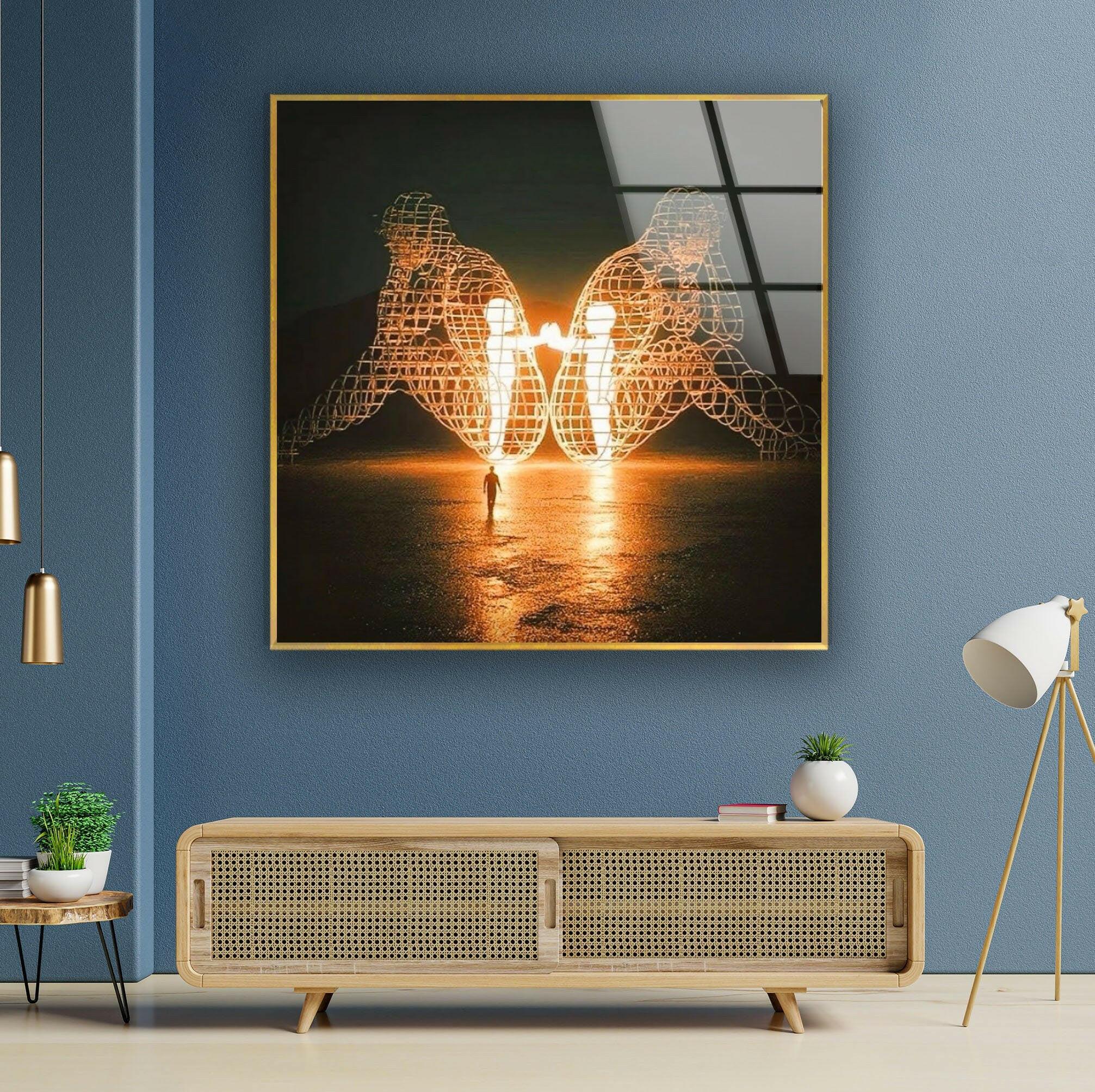 Alexander Milov Love Sculpture - Elegant Glass Wall Art for Home & Office Decor | Perfect for Living Room, Bedroom, or Wedding Gift