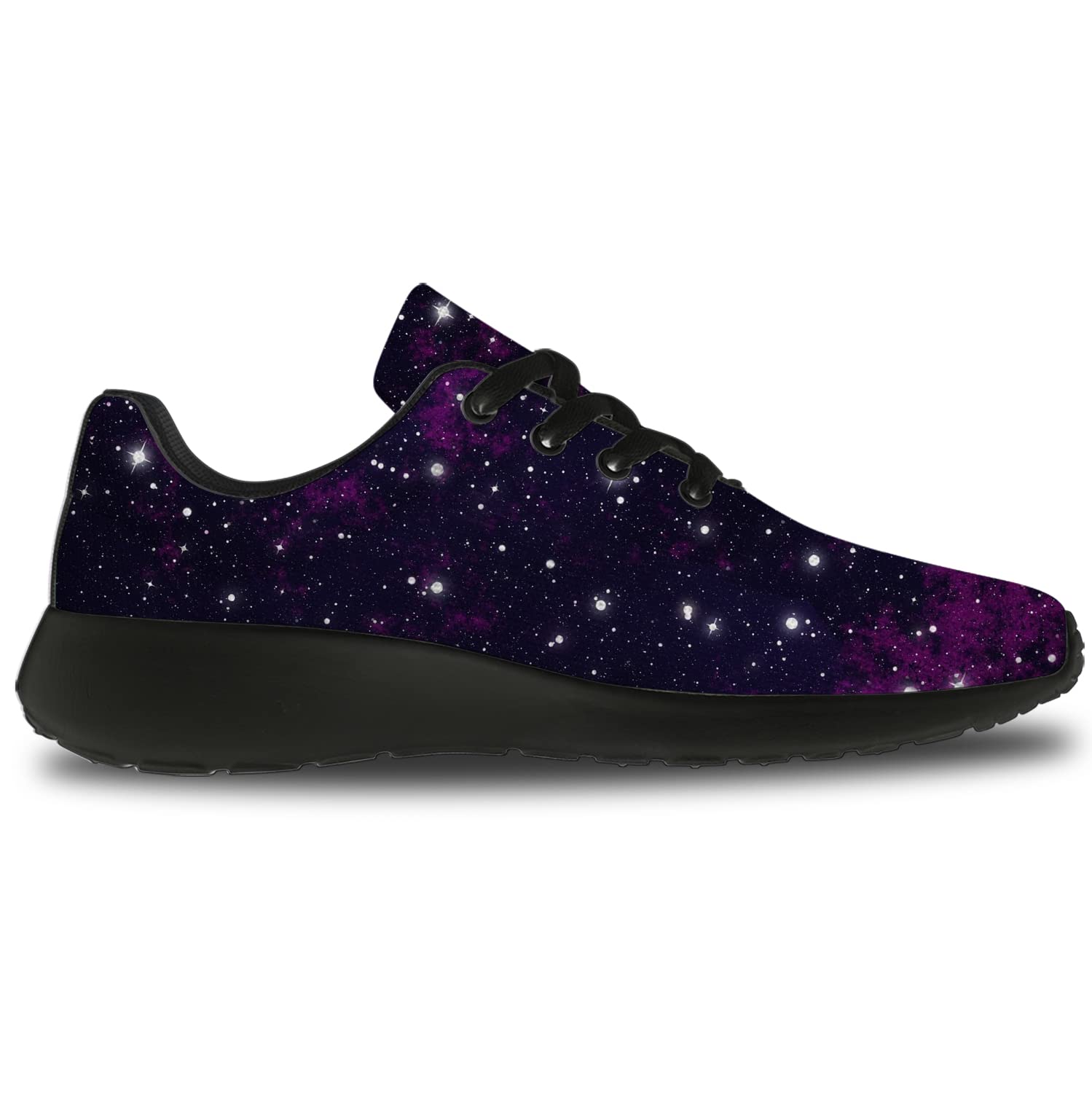 Galaxy Running Shoes for Women & Men - Cosmic Universe Sneakers for Walking, Tennis, Jogging - Black & Purple - Size 8.5 Men/10 Women - Perfect Gift for Boys & Girls - Ideal for Gym, Outdoor Activities & Daily Wear