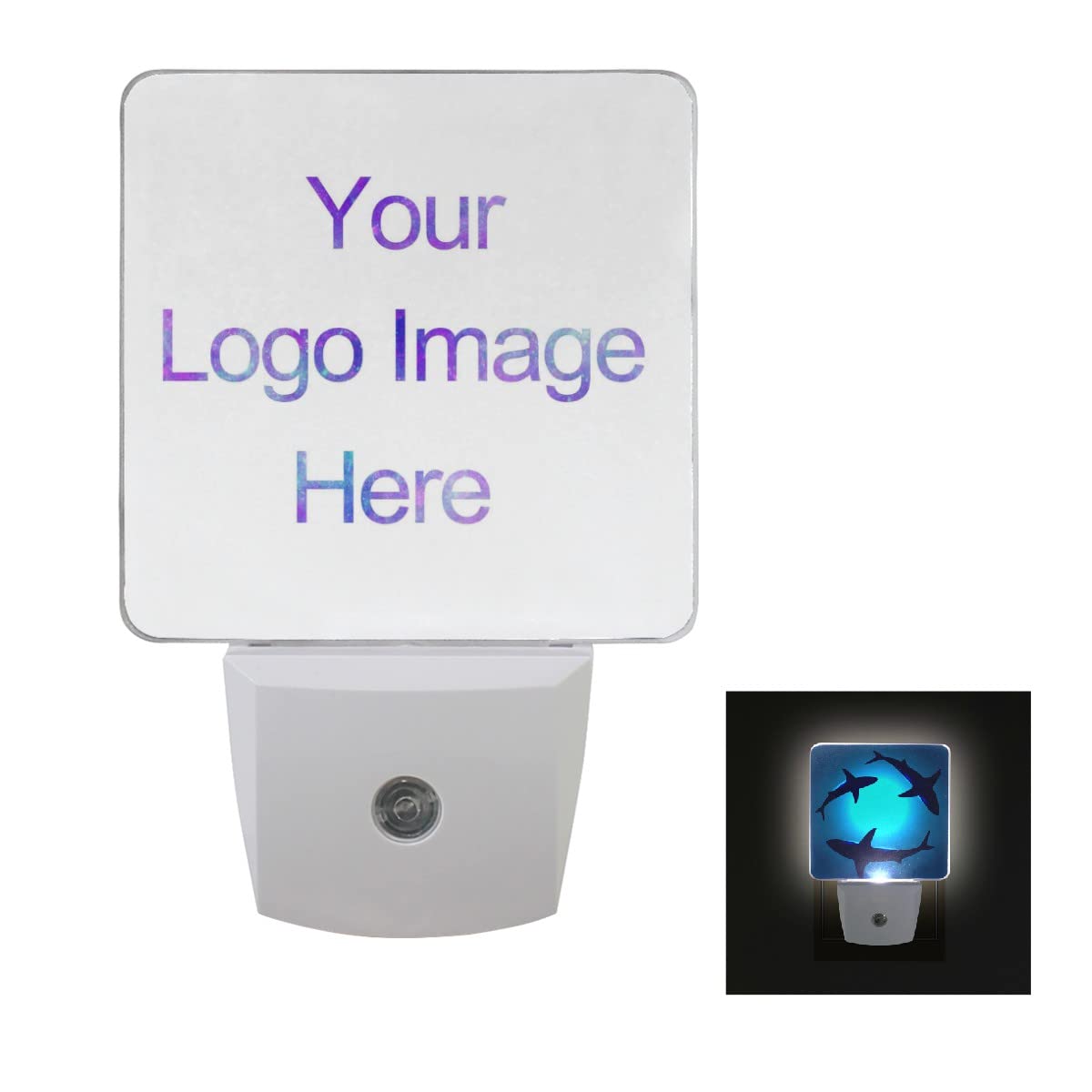 Custom Personalized LED Night Light Set of 2 with Auto Sensor - Plug-in Dusk to Dawn Lighting for Bathroom, Bedroom, Hallway, Kitchen & Stairs | Perfect for Nighttime Safety and Ambiance