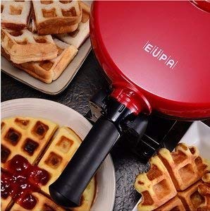 Best Belgian Waffle Maker - 900W Electric Waffle Iron with Non-Stick Plates (220V, Red) - Perfect for Breakfast, Brunch & Family Gatherings