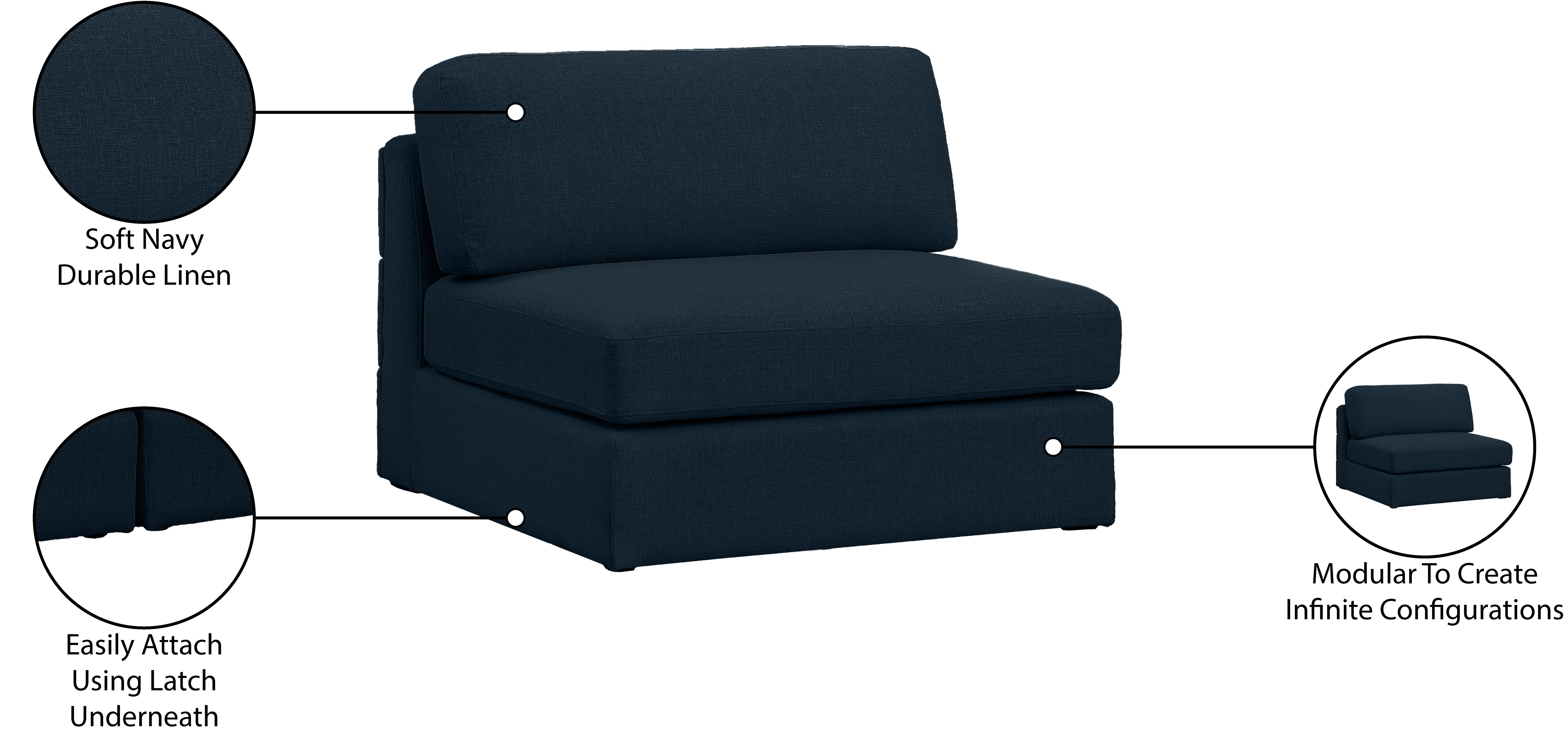 Beckham Durable Linen Textured Fabric Armless Chair - Modern Home Office & Living Room Accent Furniture for Relaxing & Decor