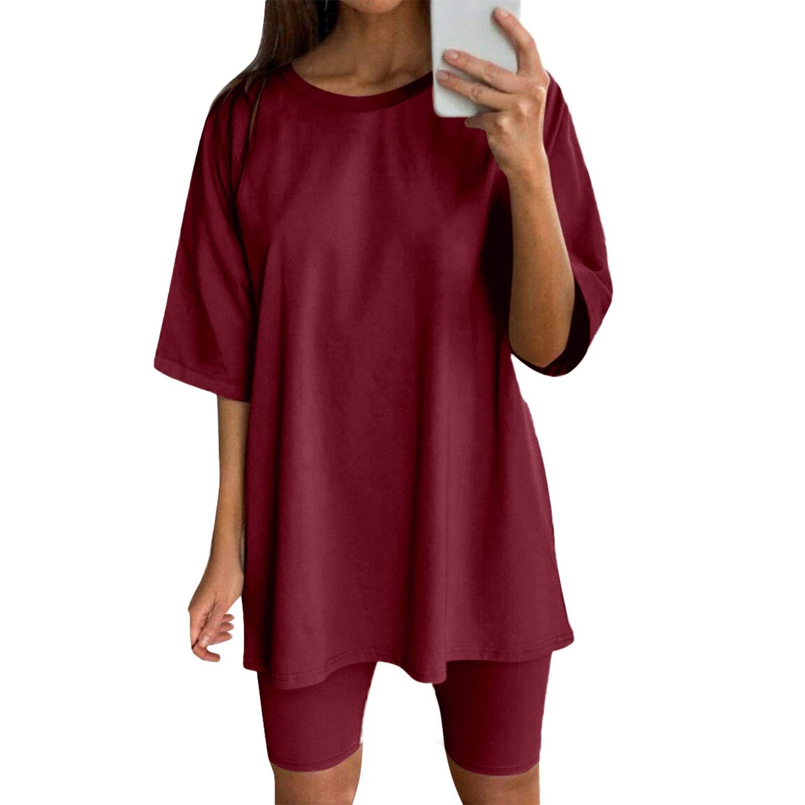 Women's 2-Piece Workout Set - Breathable Running Shorts with Pockets & Moisture-Wicking Short Sleeve Top - Perfect for Gym, Yoga & Outdoor Activities - Ideal Birthday Gift for Active Women