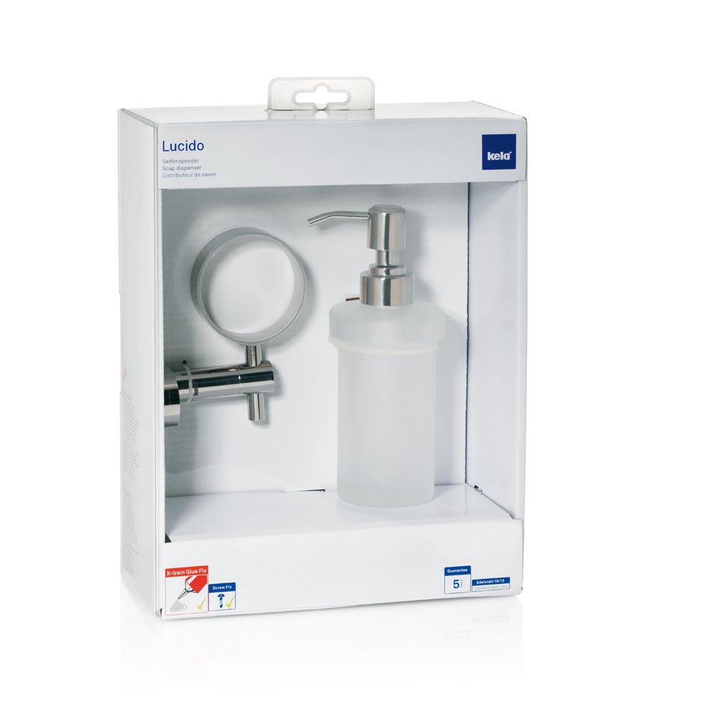 Premium Lucido Bathroom Set - Stainless Steel & Glass Shower Caddy, Soap Dispenser, Toothbrush Holder - Rustproof & Elegant for Modern Bathroom Organization - Perfect for Showers, Vanities & Spa-Like Bathrooms