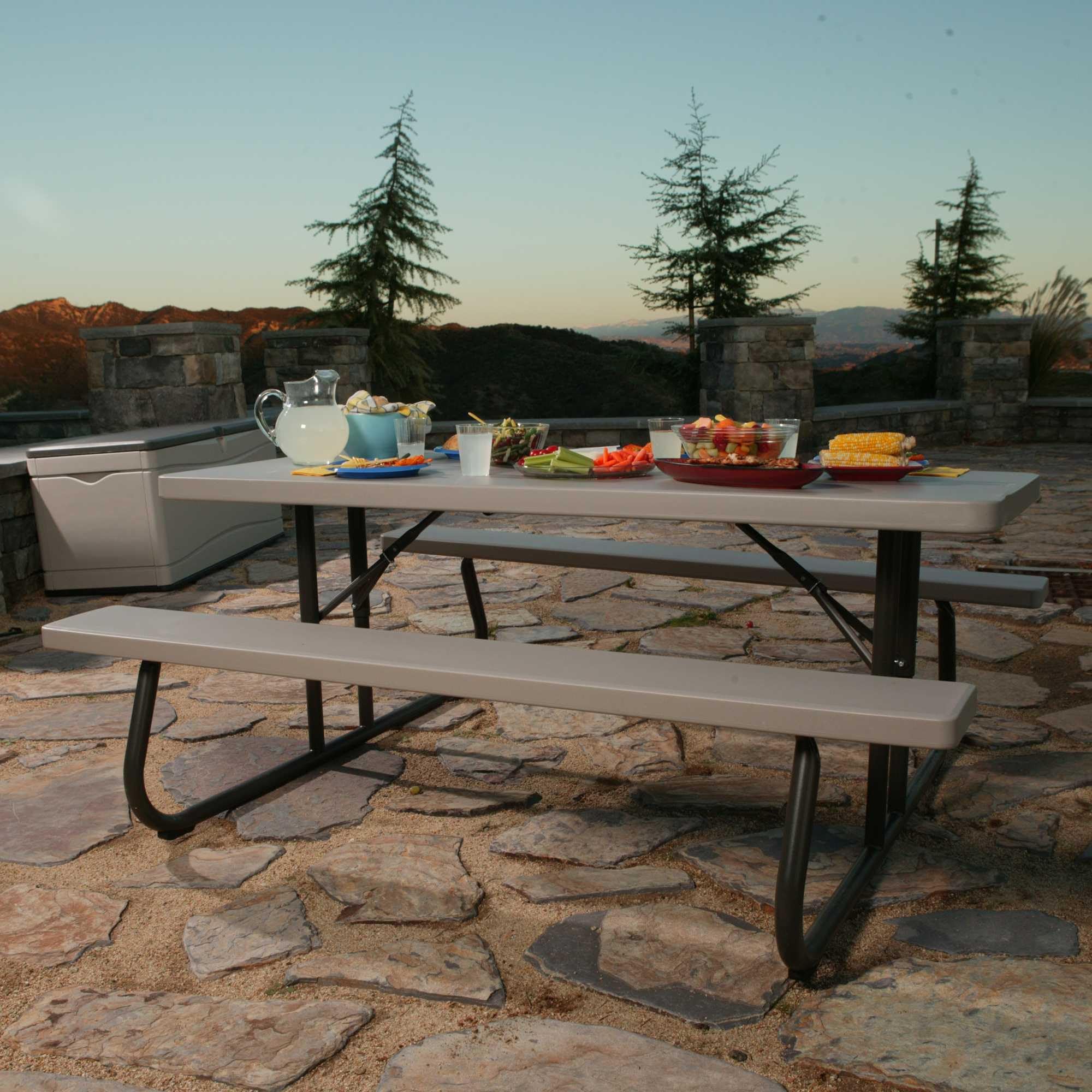 Lifetime 6-Foot Folding Picnic Table - Portable Outdoor Dining Table for Camping, Backyard, Patio & Picnics - Heavy Duty & Weather Resistant