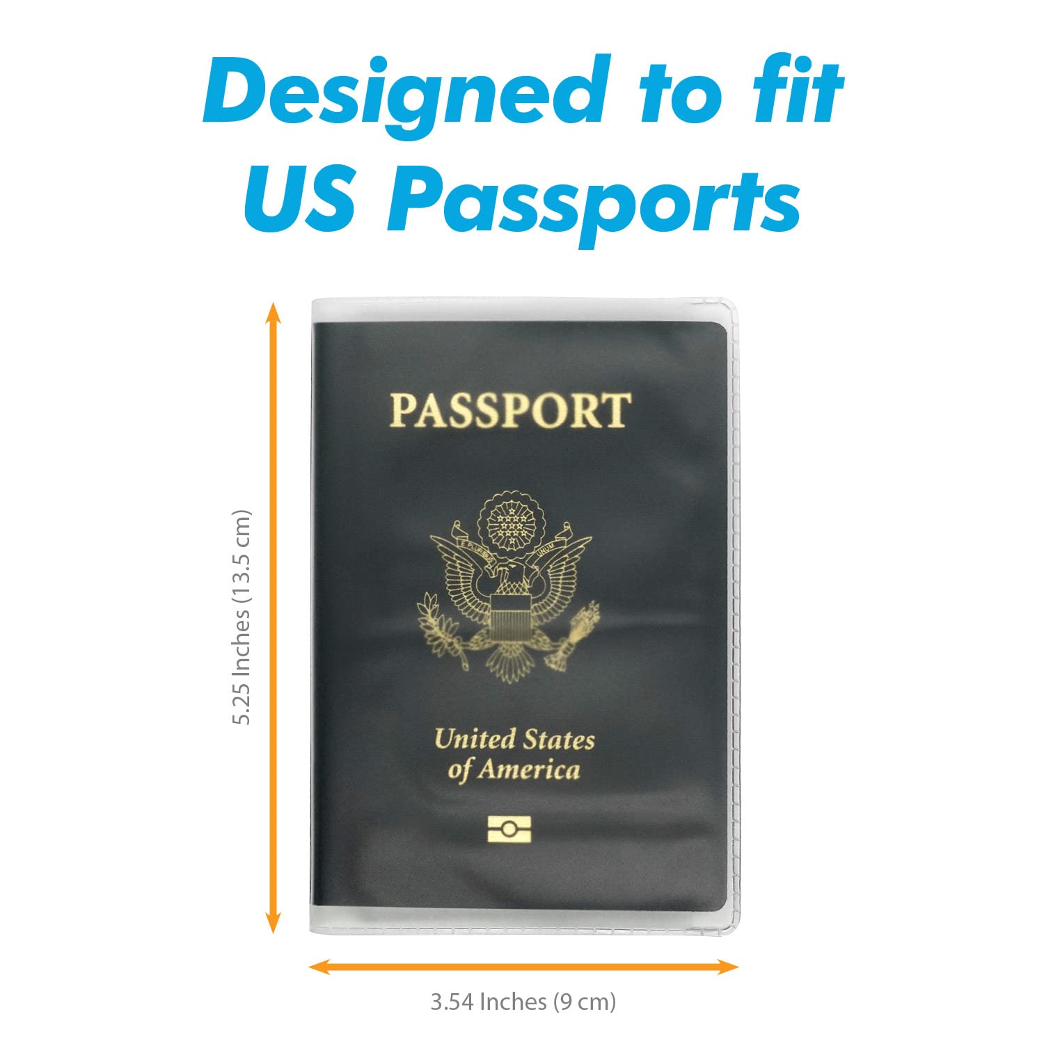 Frosted Plastic Passport Cover - Vinyl ID Card Protector Case Holder - Travel Essentials (Pack of 6) - Perfect for International Trips, Business Travel & Vacation Organization