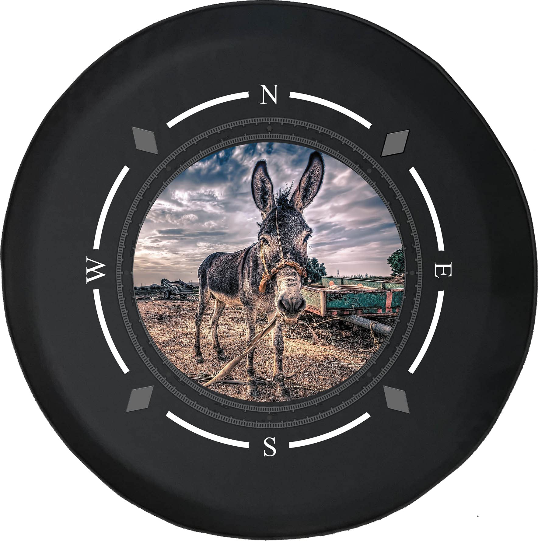 Premium American Unlimited Spare Tire Cover with Compass Design - Durable SUV, Trailer & RV Wheel Protector for Off-Road Adventures, Camping Trips & Countryside Travel