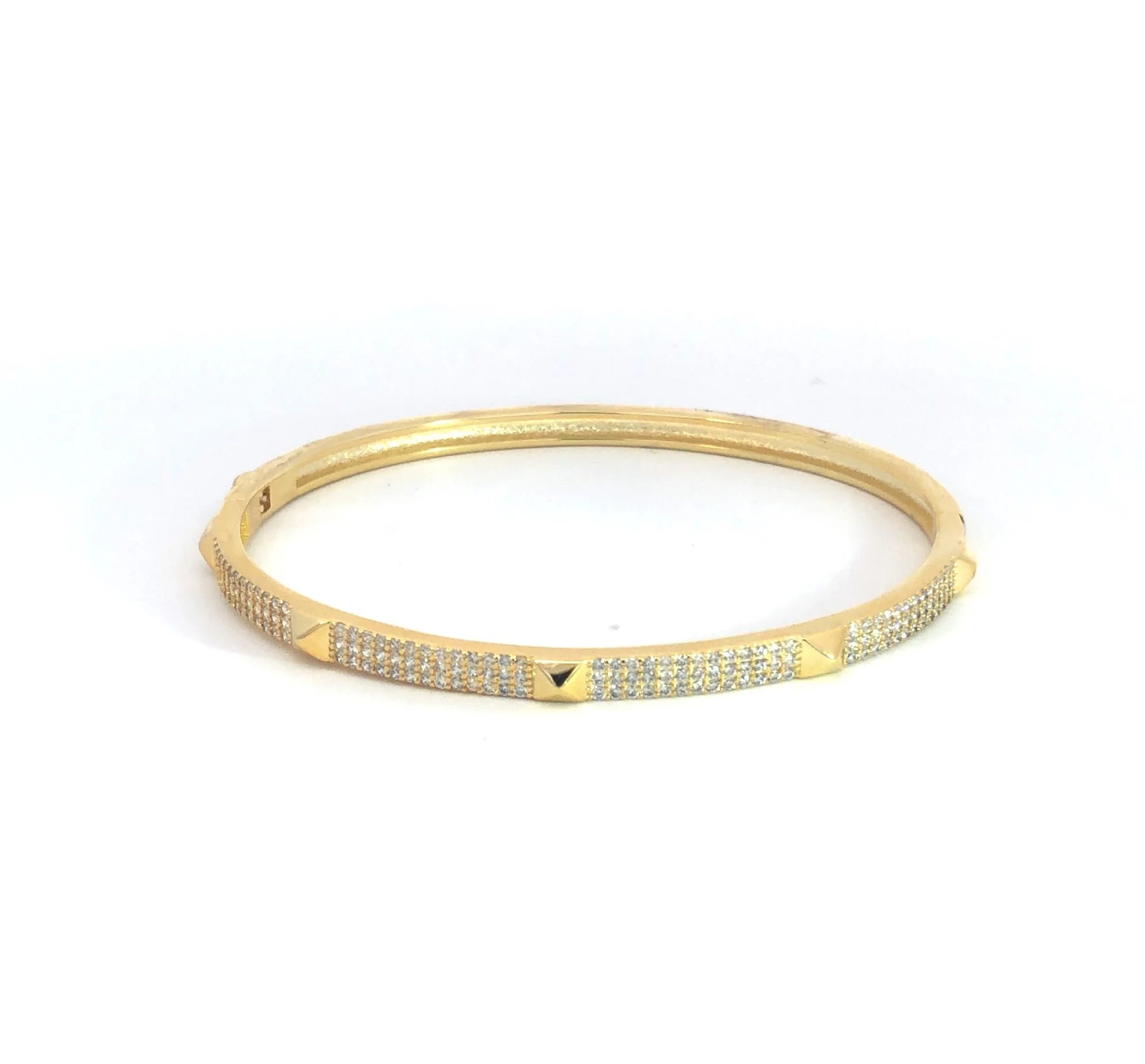 PAVÈ PYRAMID BANGLE - Elegant Sterling Silver Stackable Bracelet for Women | Perfect for Parties, Weddings & Everyday Wear