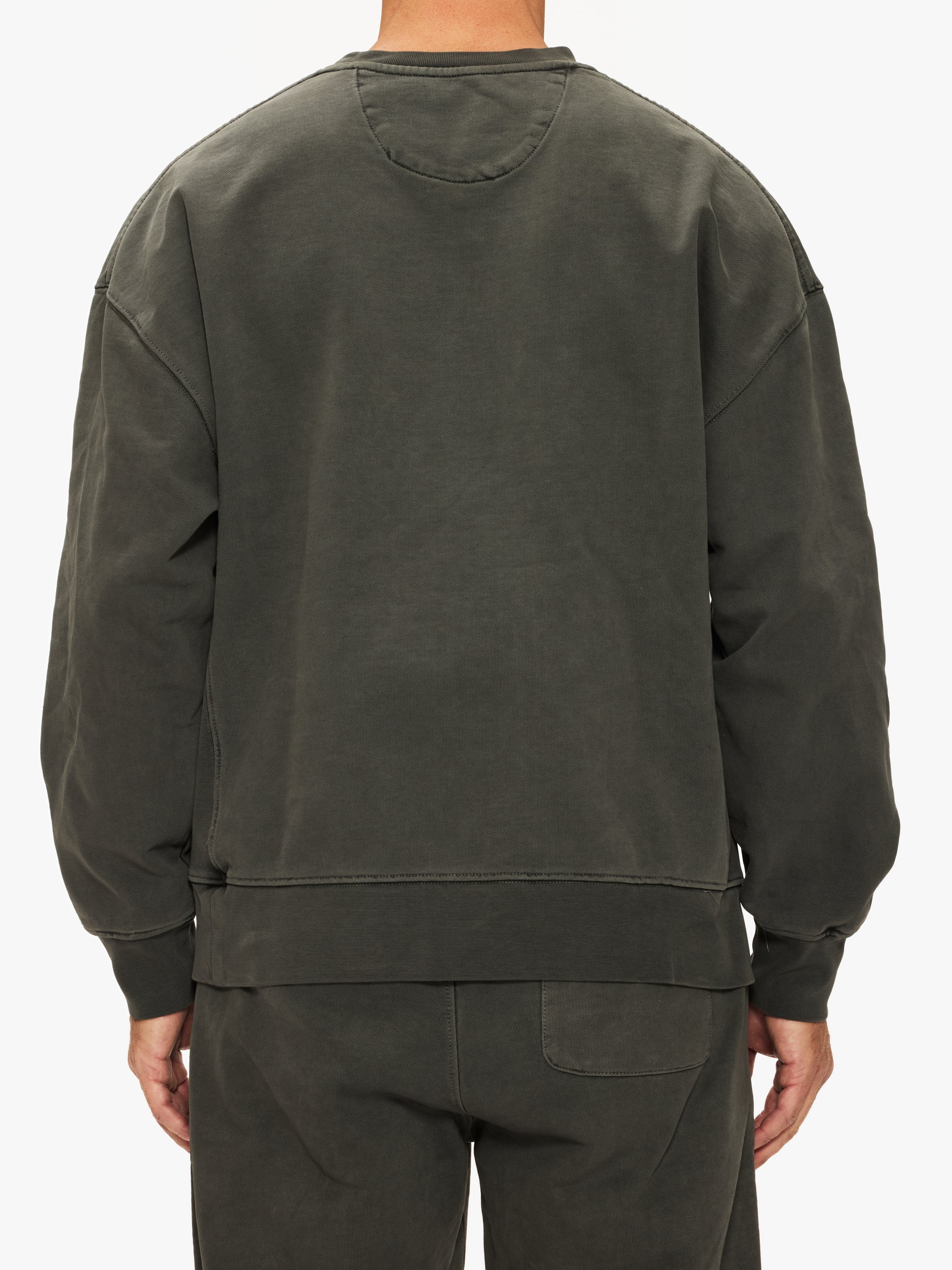 Saturdays Ari Pigment Dyed Crewneck Sweatshirt for Men - Soft Vintage Washed Cotton Pullover for Casual Wear & Street Style