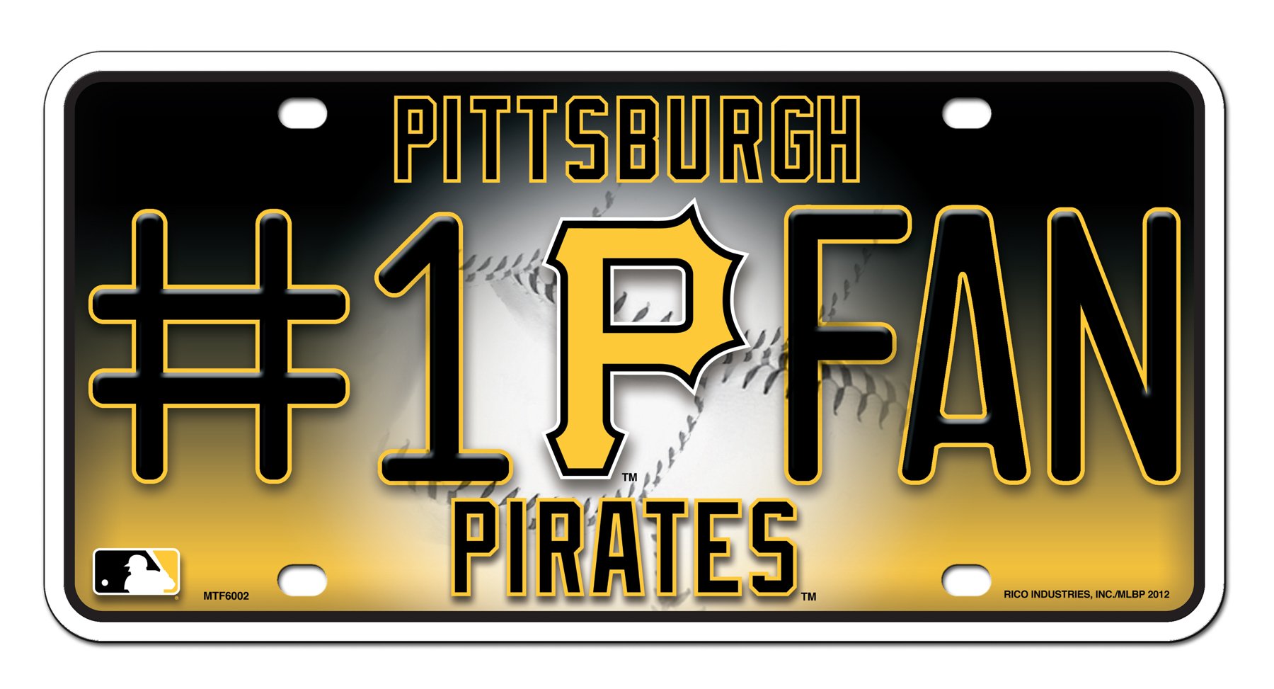 Rico MLB #1 Fan Metal Auto Tag - Premium Car License Plate Frame for Baseball Lovers - Perfect for Game Day & Tailgating