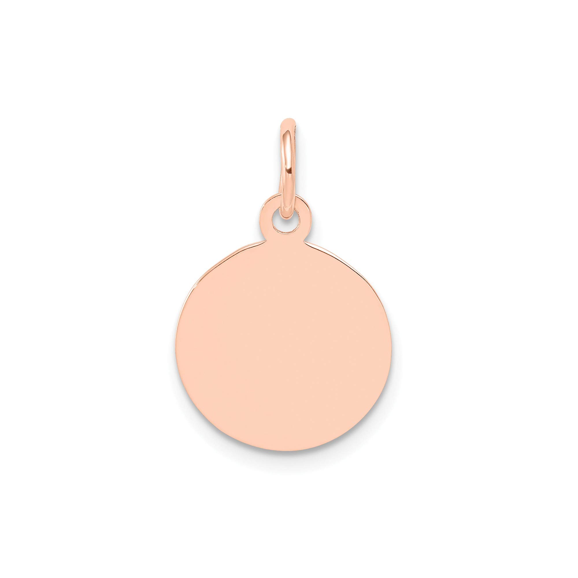 14k Rose Gold Plain .035 Gauge Circular Engraveable Disc Charm - Personalized Jewelry for Necklaces, Bracelets & DIY Crafts | Perfect for Engraving Names, Dates & Special Messages