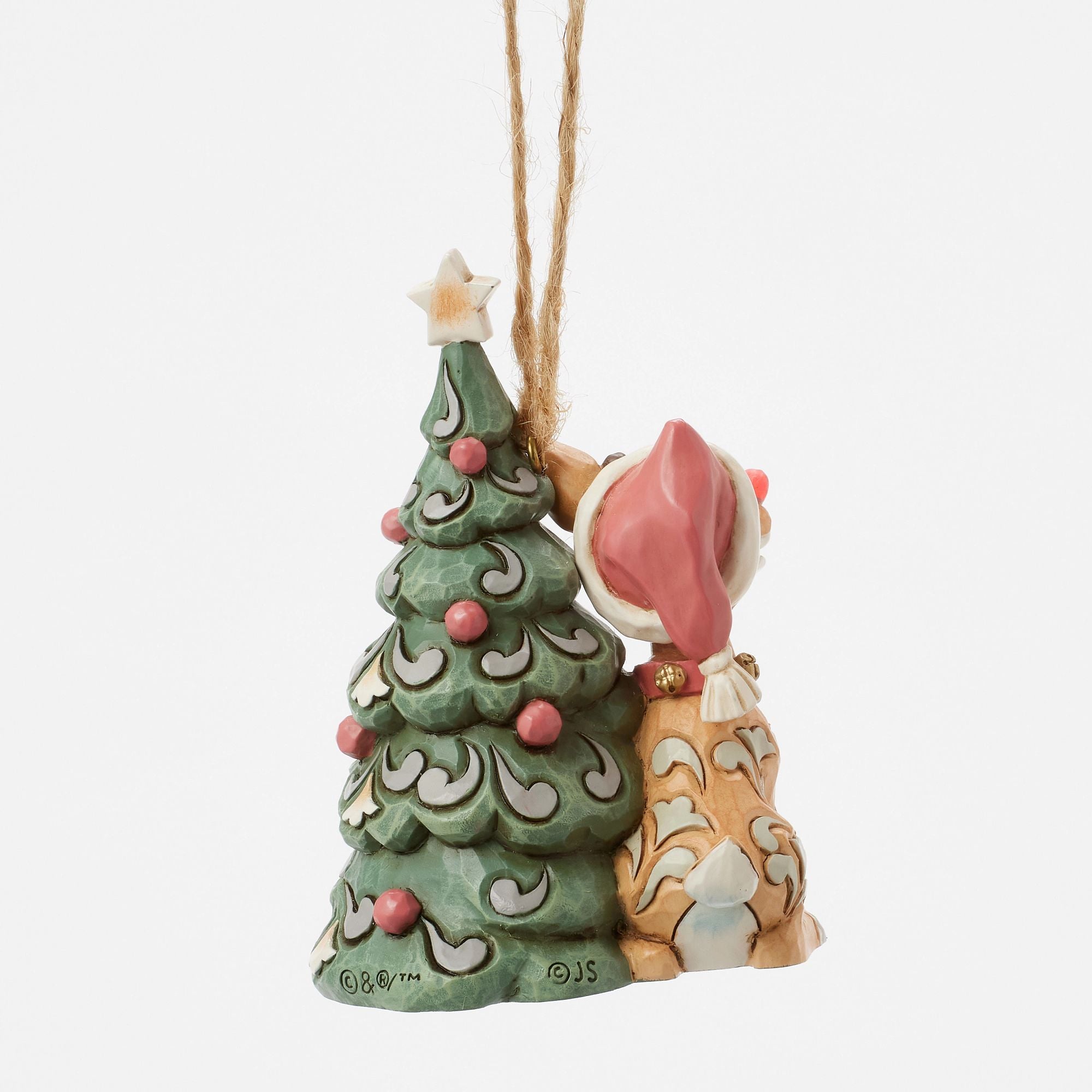 Woodland Rudolph with Tree Handmade Ornament - Christmas Decor for Tree, Gift, and Holiday Home Decoration