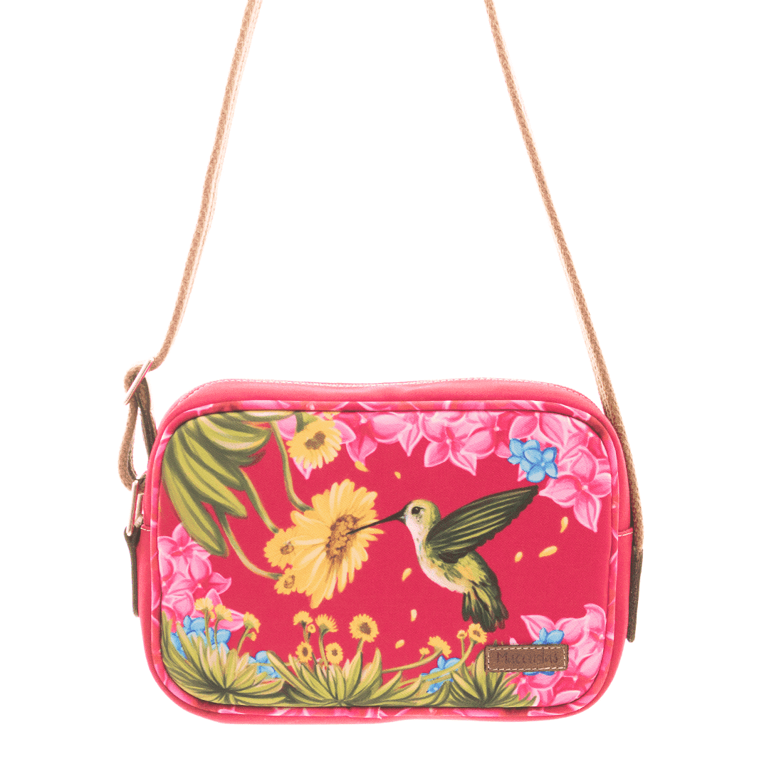 Hands-Free Andean Pink Bag by Macondas - Perfect for Travel, Hiking, and Everyday Use