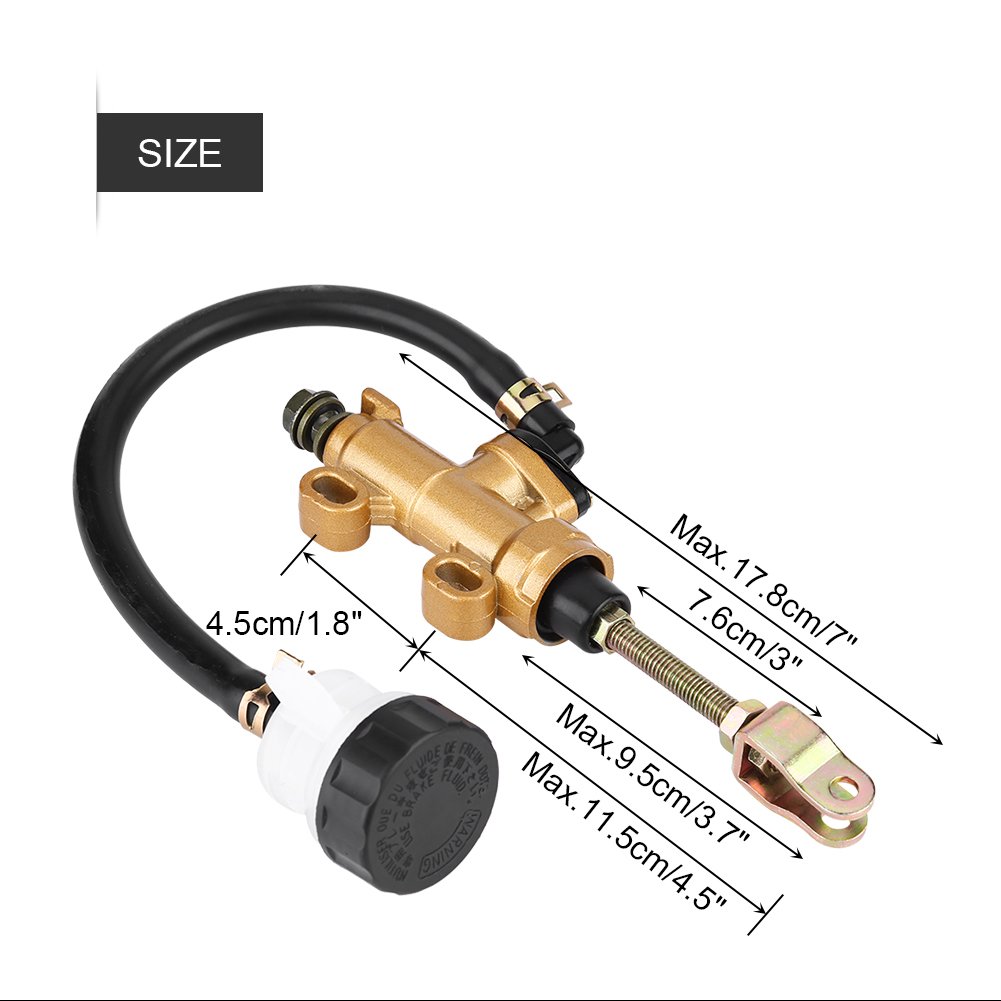 Universal Motorcycle Brake Master Cylinder Pump with Reservoir - for Dirt Bike & ATV Riding