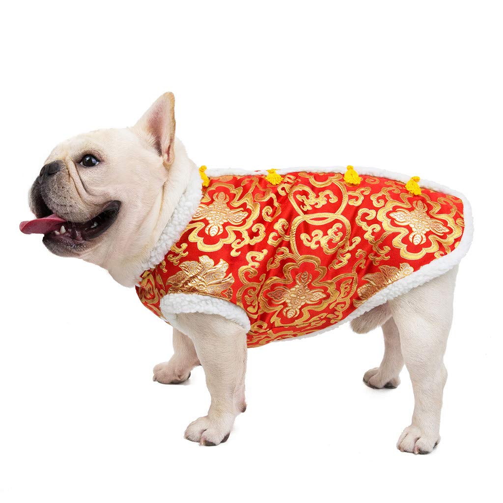 Lumumi Warm Dog Coat for Winter - Thickened Pet Clothes for Small Medium Large Dogs - Cozy Christmas & Chinese New Year Outfit - Perfect for Cold Weather Walks and Holiday Photos