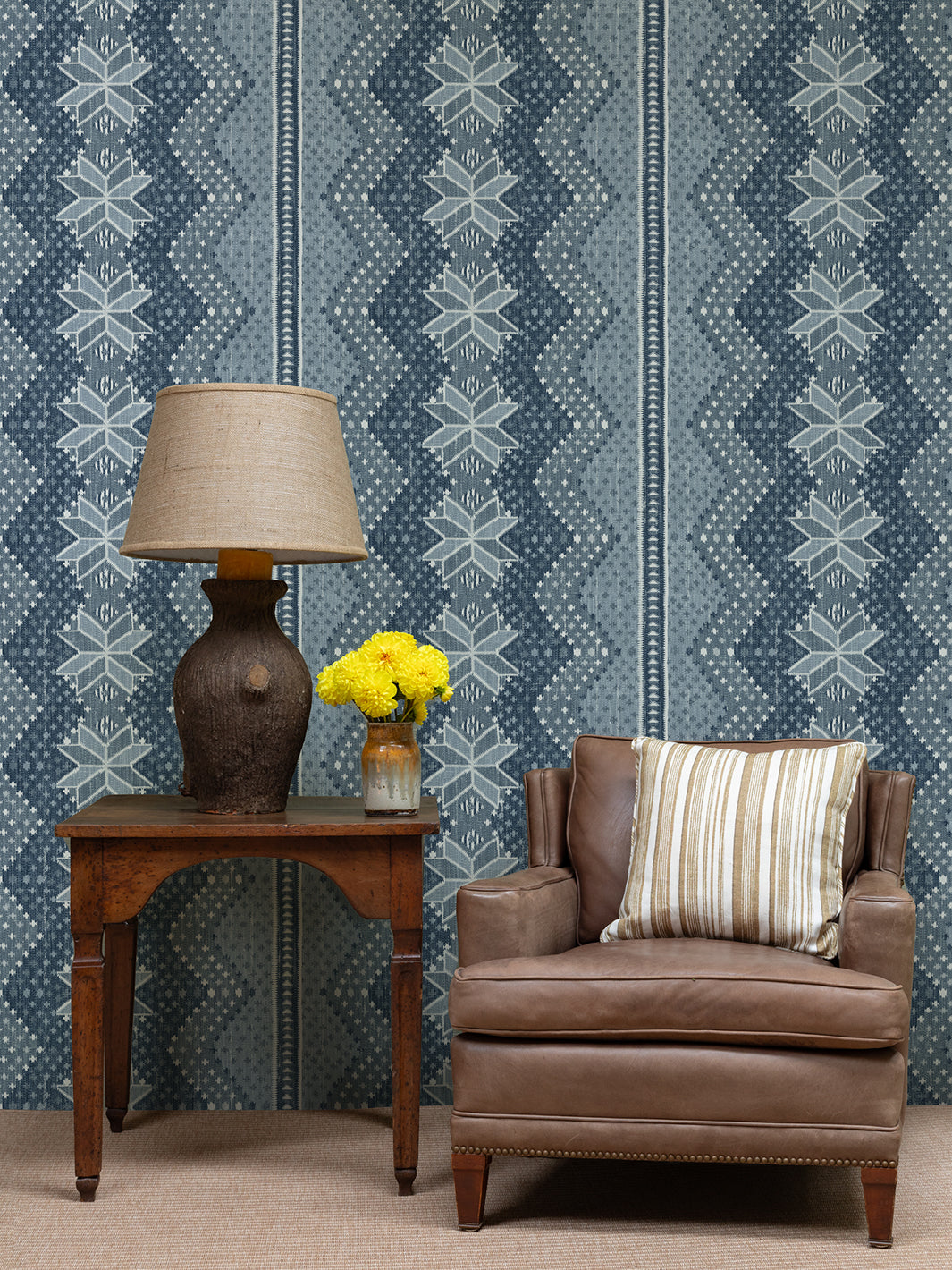 Nathan Turner Northstar Blanket Blue Wallpaper - Perfect for Coastal, Farmhouse & Bedroom Decor