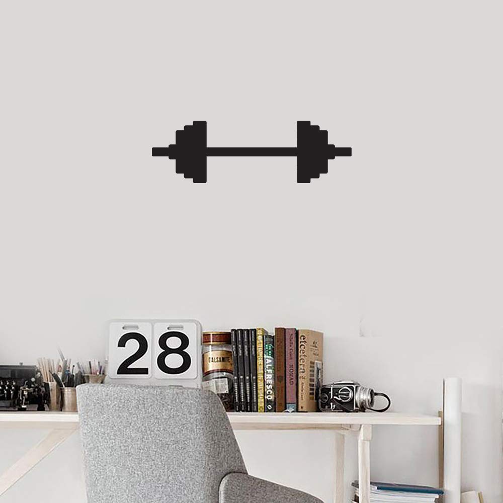 ANGDEST Barbell Silhouette Vinyl Decals (Black, Set of 2) - Waterproof Stickers for Laptop, Phone, Helmet, Car, Mug & Home Decor - Perfect for Gym Lovers & Fitness Enthusiasts