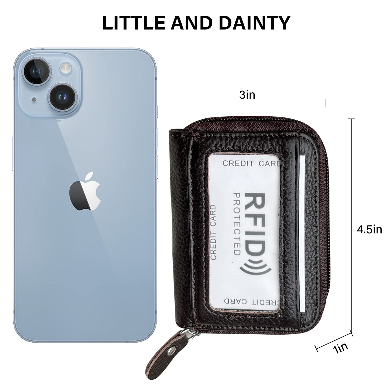 RFID Blocking Genuine Leather Credit Card Holder - Secure Travel Wallet for Men & Women (Coffee Brown) | Protect Cards from Digital Theft | Perfect for Airport Security, Business Trips & Daily Use