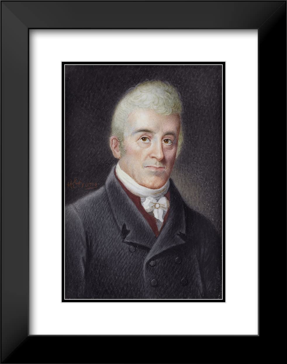 ArtDirect Howard Strong 17x24 Inch Black Modern Picture Frame with Double Matted Museum Quality Art Print - Stephen Van Rensselaer III Portrait - Perfect for Home Office Decor & Wall Art Display