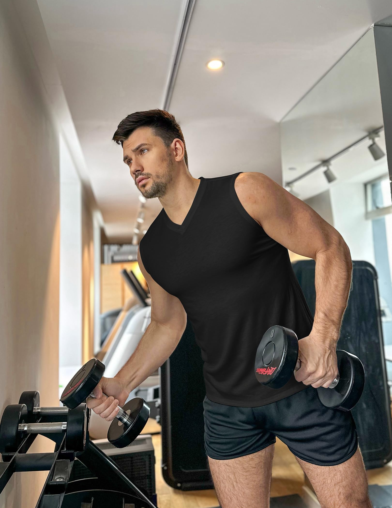 COOFANDY Men's 3 Pack Workout Tank Tops - Breathable Gym Sleeveless Shirts, V Neck Muscle Tee for Bodybuilding & Training - Perfect for Workouts, Running & Summer Fitness