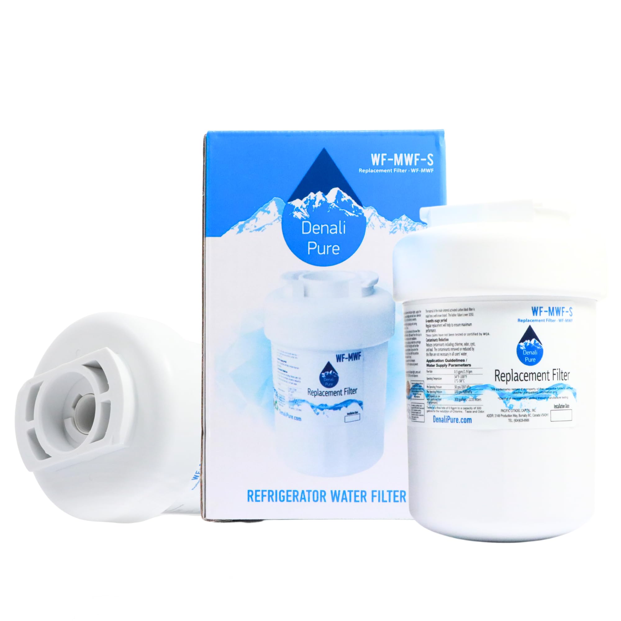 GE MWF MWFP Refrigerator Water Filter Replacement - Compatible with General Electric CFCP1NIYASS, CFCP1, MWFA, MWFPA - Clean & Safe Drinking Water for Home, Office, and RV Use