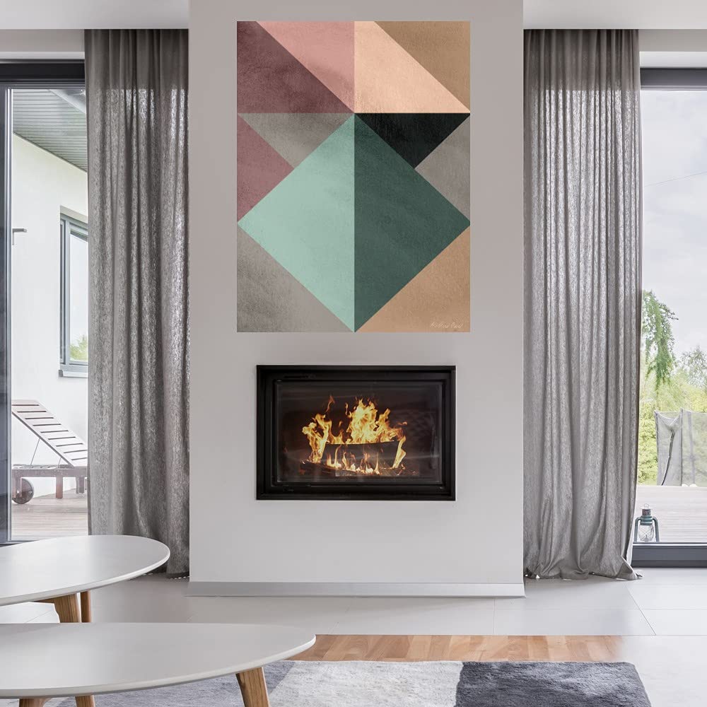 Artist Design Fabrikken Triangle-1 Fine Art Canvas Wall Decor - Ready to Hang 35x46 Inch - Modern Abstract Painting for Living Room, Bedroom, Office & More - Perfect for Home Decor, Housewarming Gifts & Interior Design