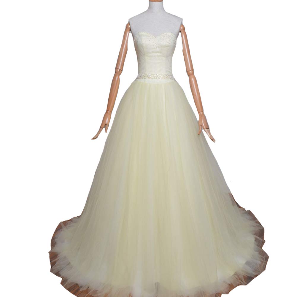 Kivary® Sweetheart Lace and Tulle White Formal Corset Beaded Prom Quinceanera Dresses - Elegant Evening Gown for Homecoming, Wedding, and Special Occasions