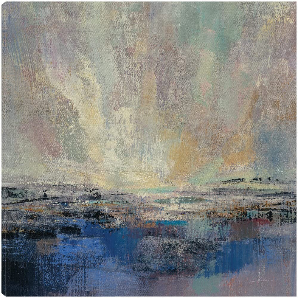 Silvia Vassileva Coastal View II Fine Art Canvas Wall Decor - 22x22 Inch Ready to Hang Painting for Living Room, Bedroom, Office - Beach Theme Home Decor & Gift Idea